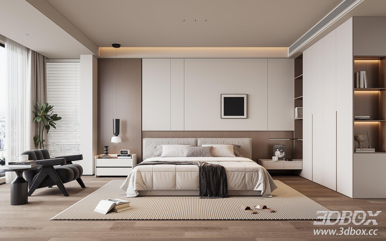 Modern Bedroom 3D model - thumbnail 1