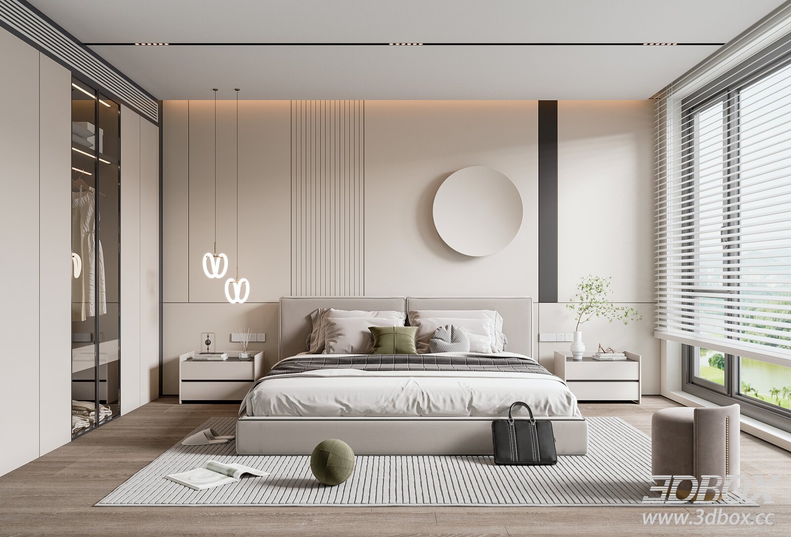 Modern Bedroom 3D model - thumbnail 1