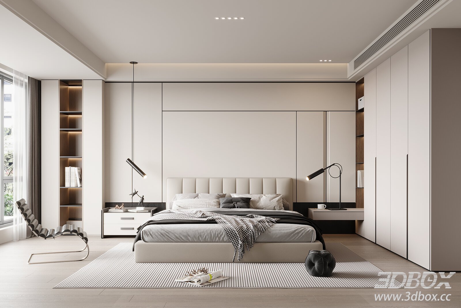 Modern Bedroom 3D model - thumbnail 1