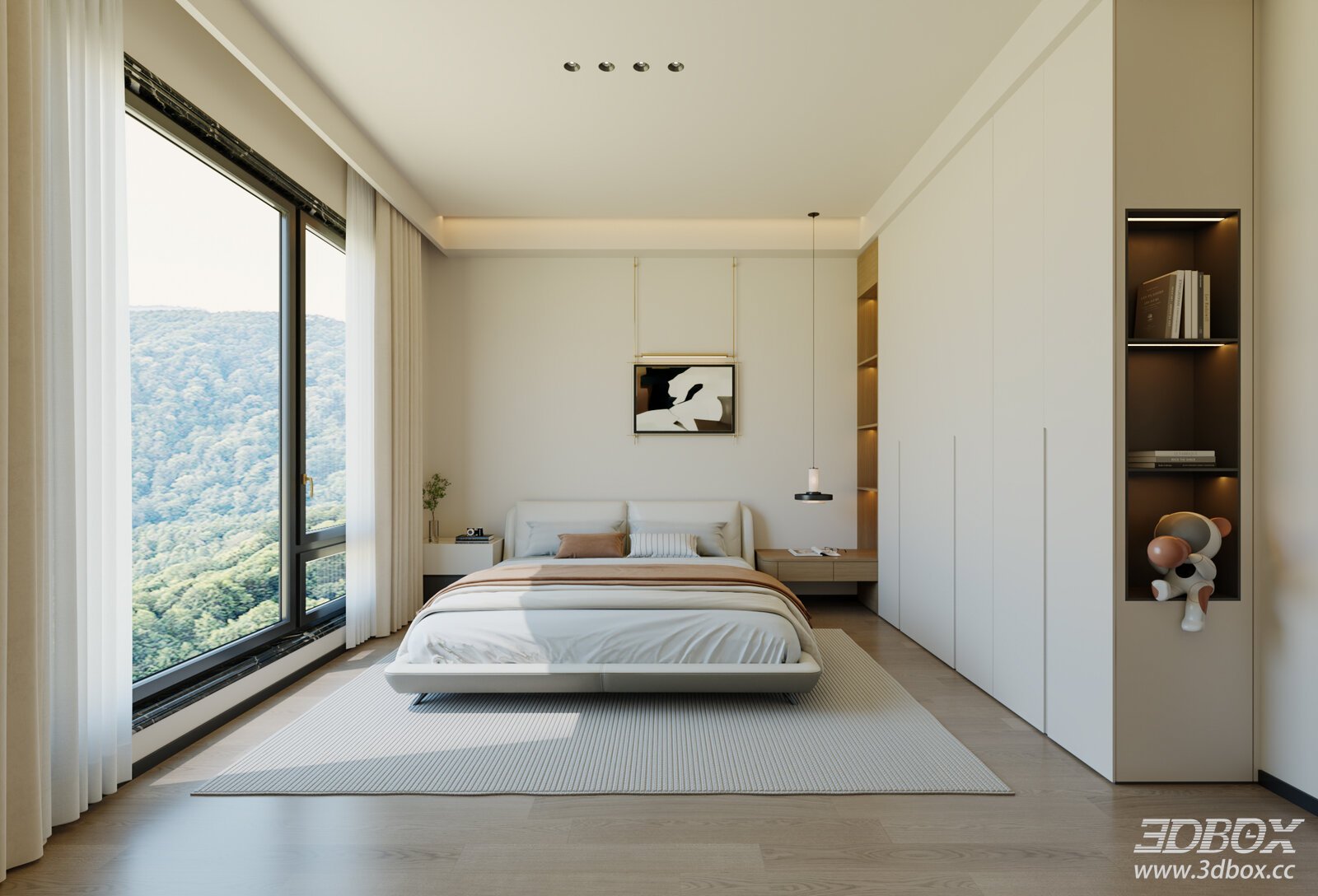 Modern Bedroom Minimalist Bedroom Bedroom Modern Modern 3D model - front view