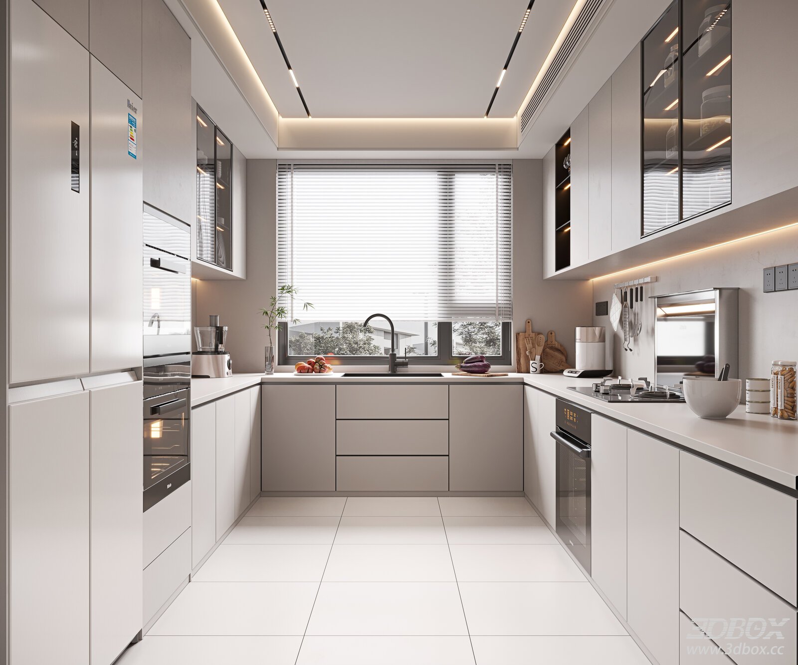 Modern Kitchen 3D model - front view