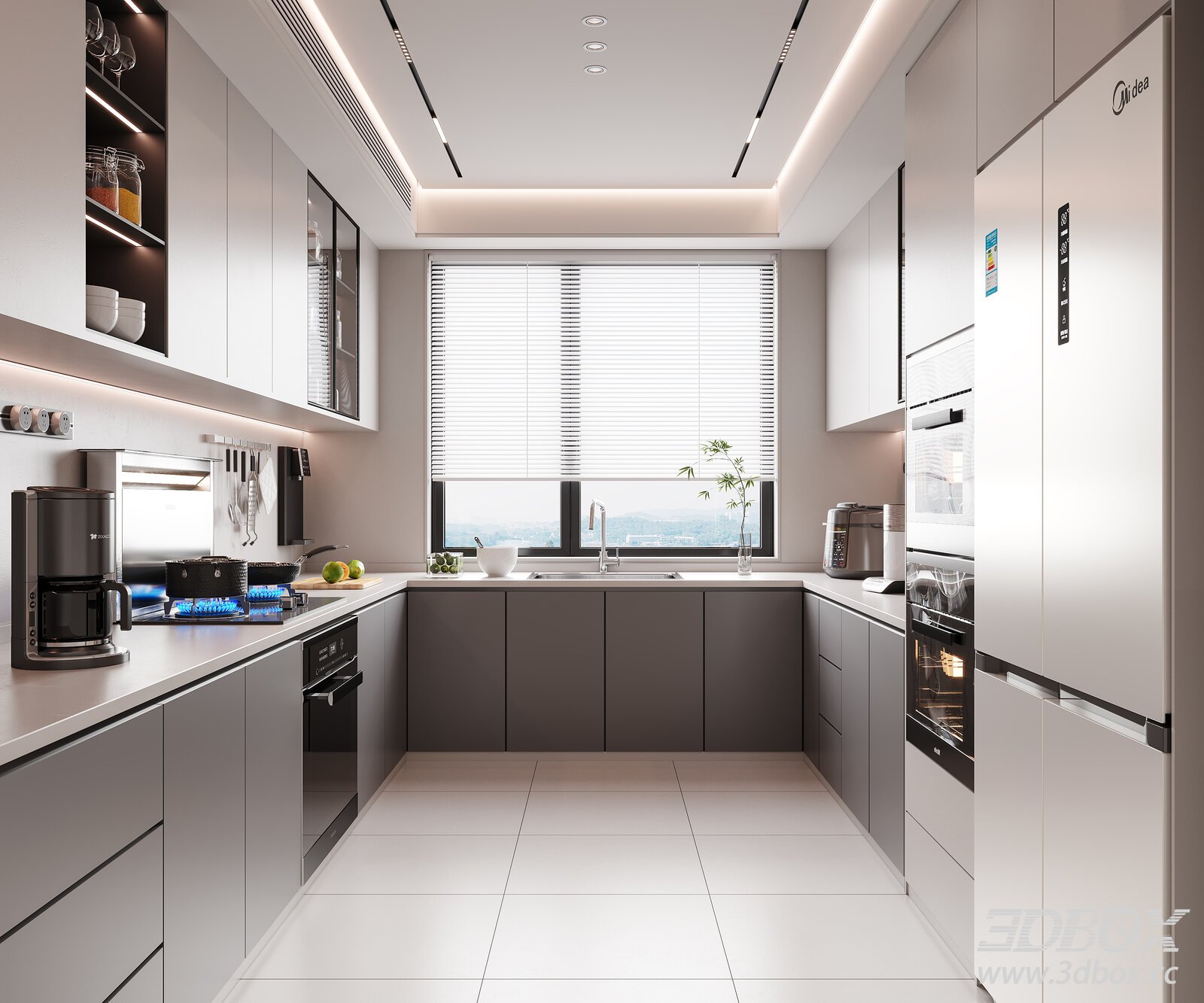 Modern Kitchen 3D model - thumbnail 1