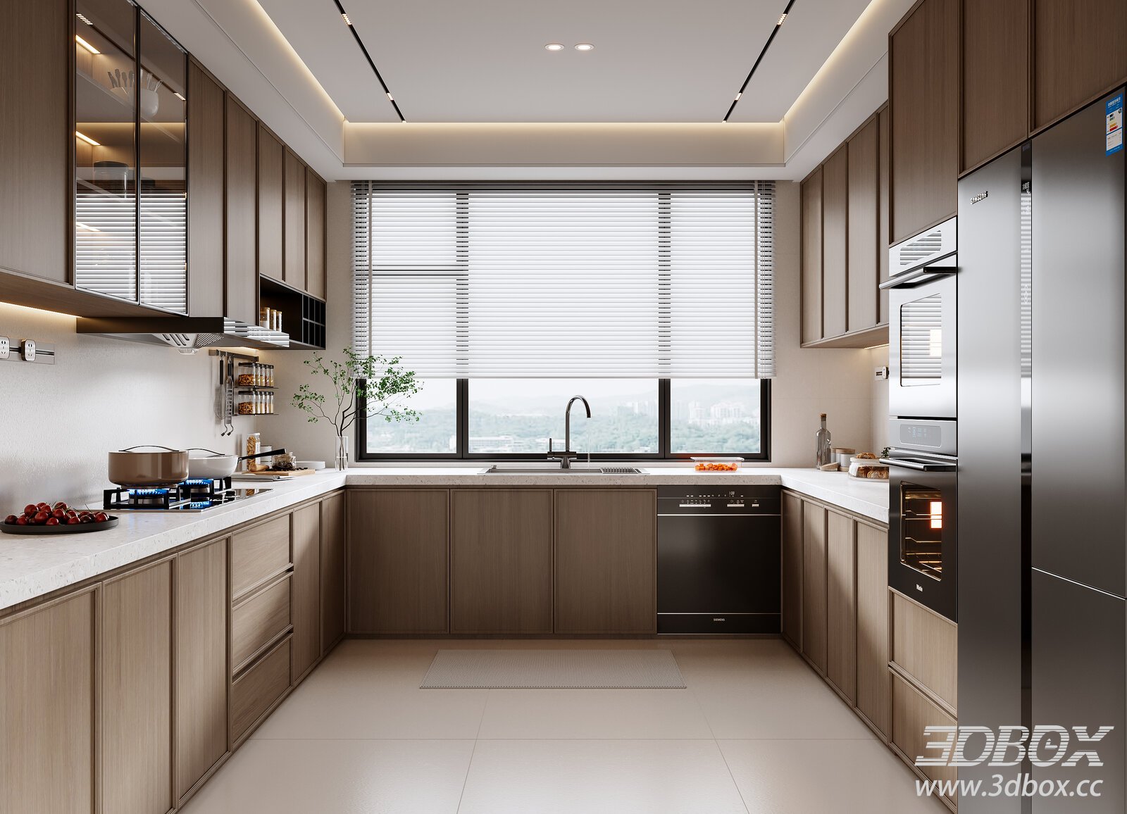 New Chinese Song Style Kitchen 3D model - thumbnail 1