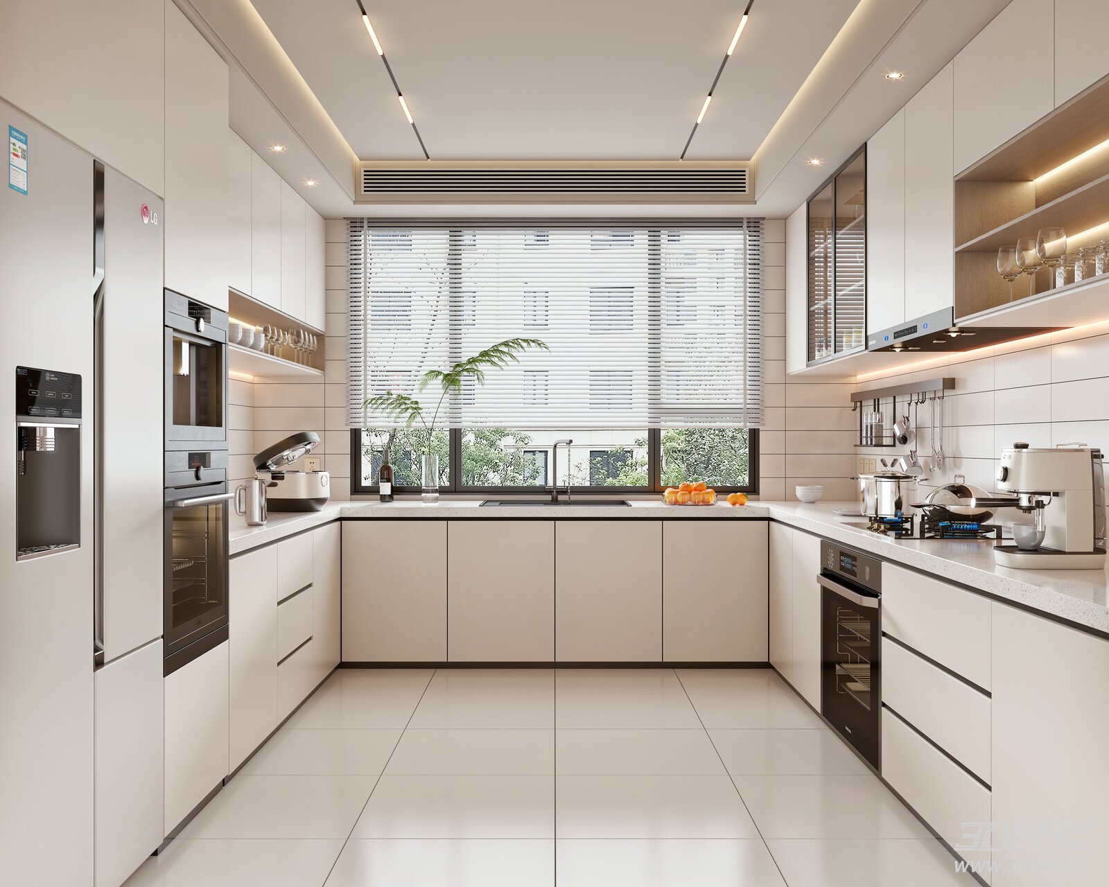 Modern Kitchen 3D model - thumbnail 1