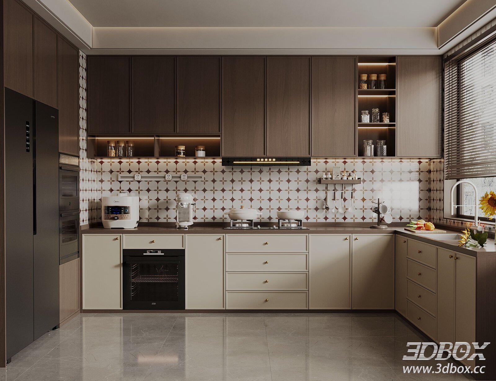 Vintage Kitchen 3D model - thumbnail 1