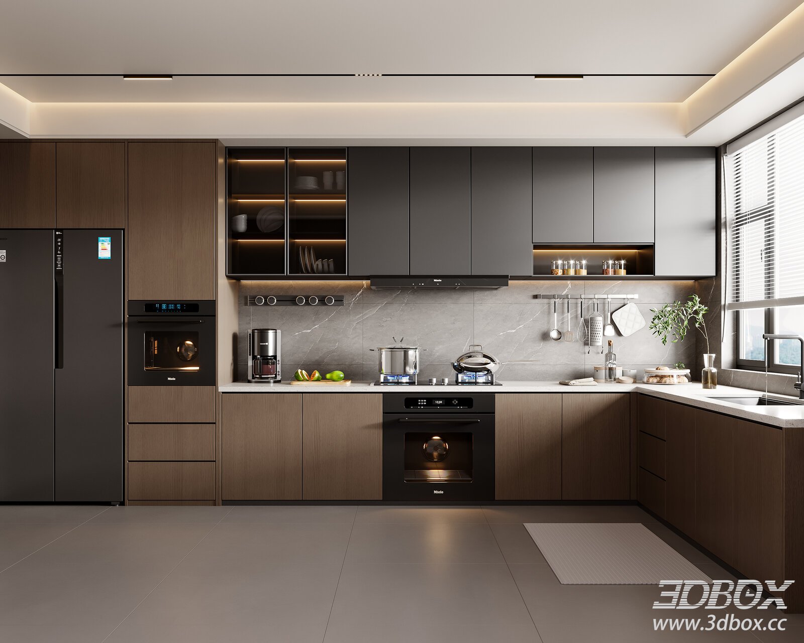 Modern Italian Kitchen 3D model - thumbnail 1