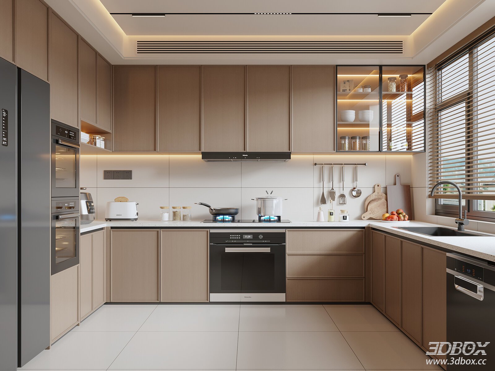 New Chinese Song Style Kitchen 3D model - thumbnail 1