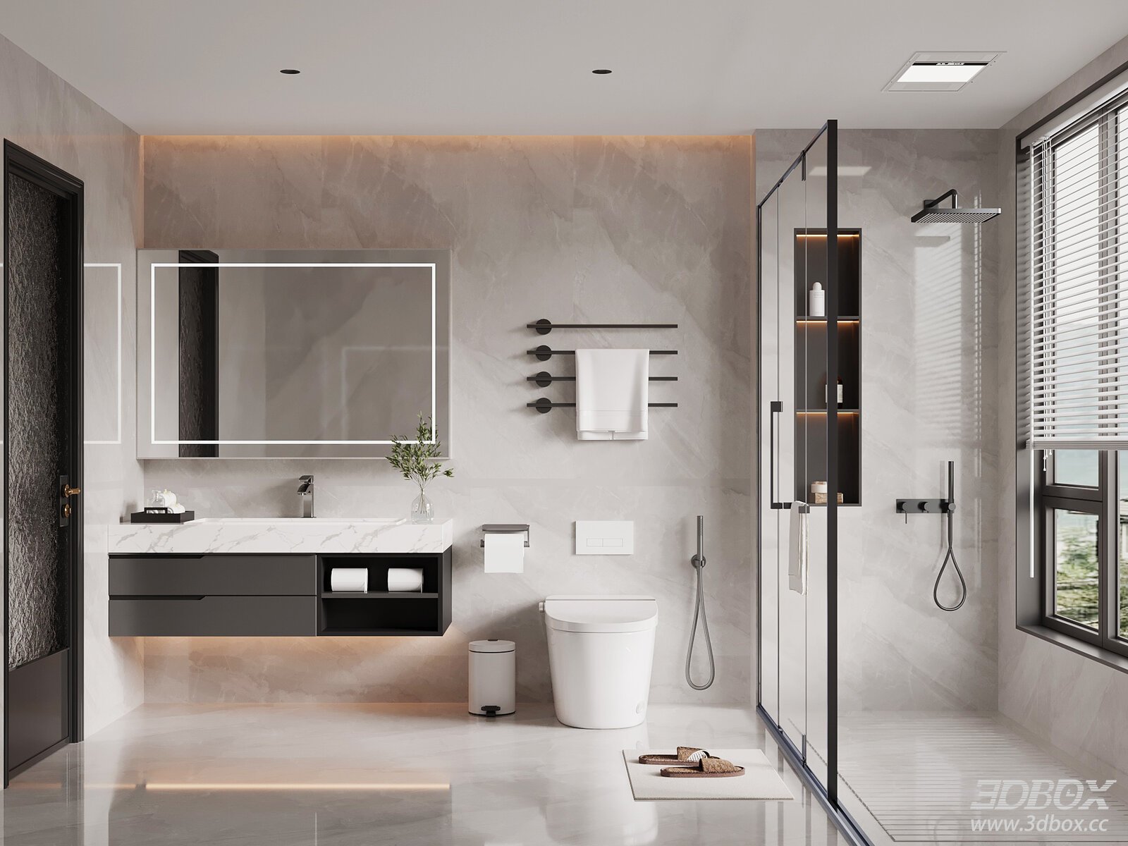 Modern Italian Bathroom Bathroom 3D model - front view