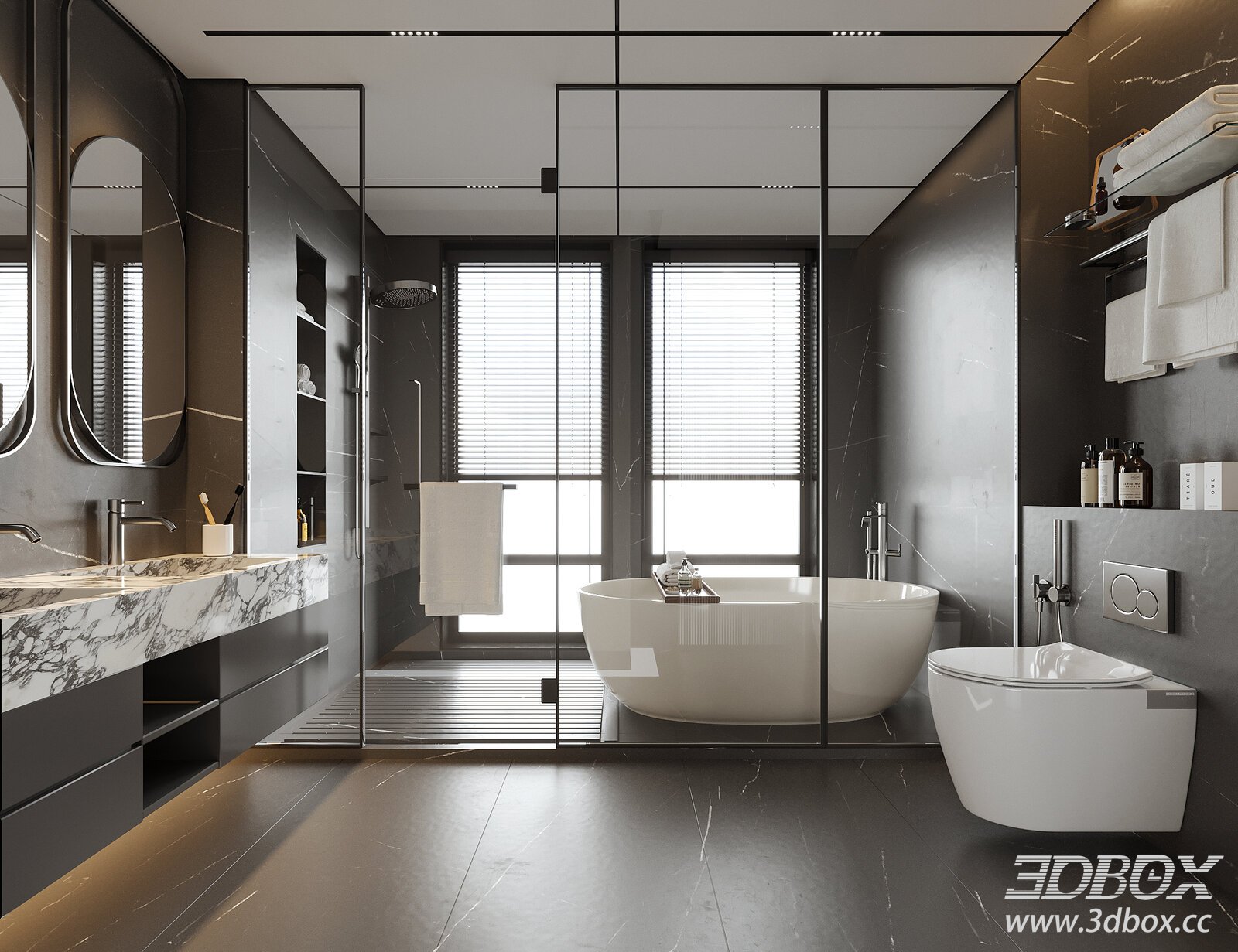 Modern Bathroom 3D model - thumbnail 1