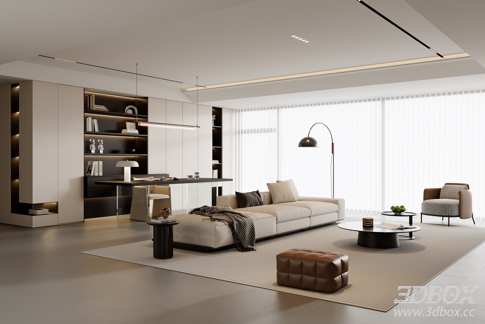 Modern Living Room 3D model - thumbnail 1