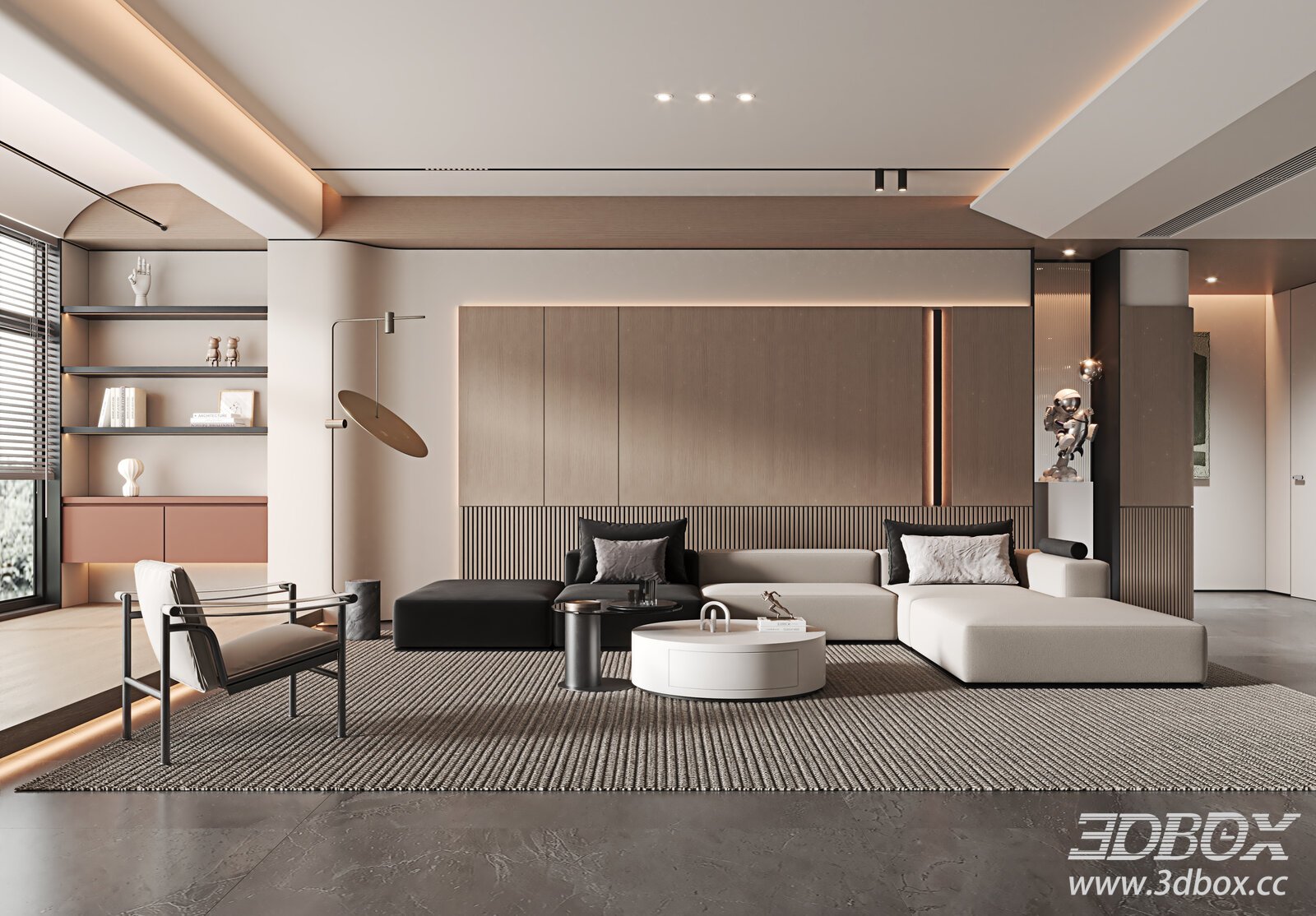 Modern Living Room 3D model - thumbnail 1