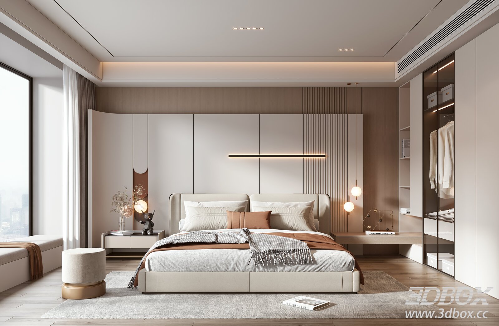 Modern Bedroom 3D model - thumbnail 1