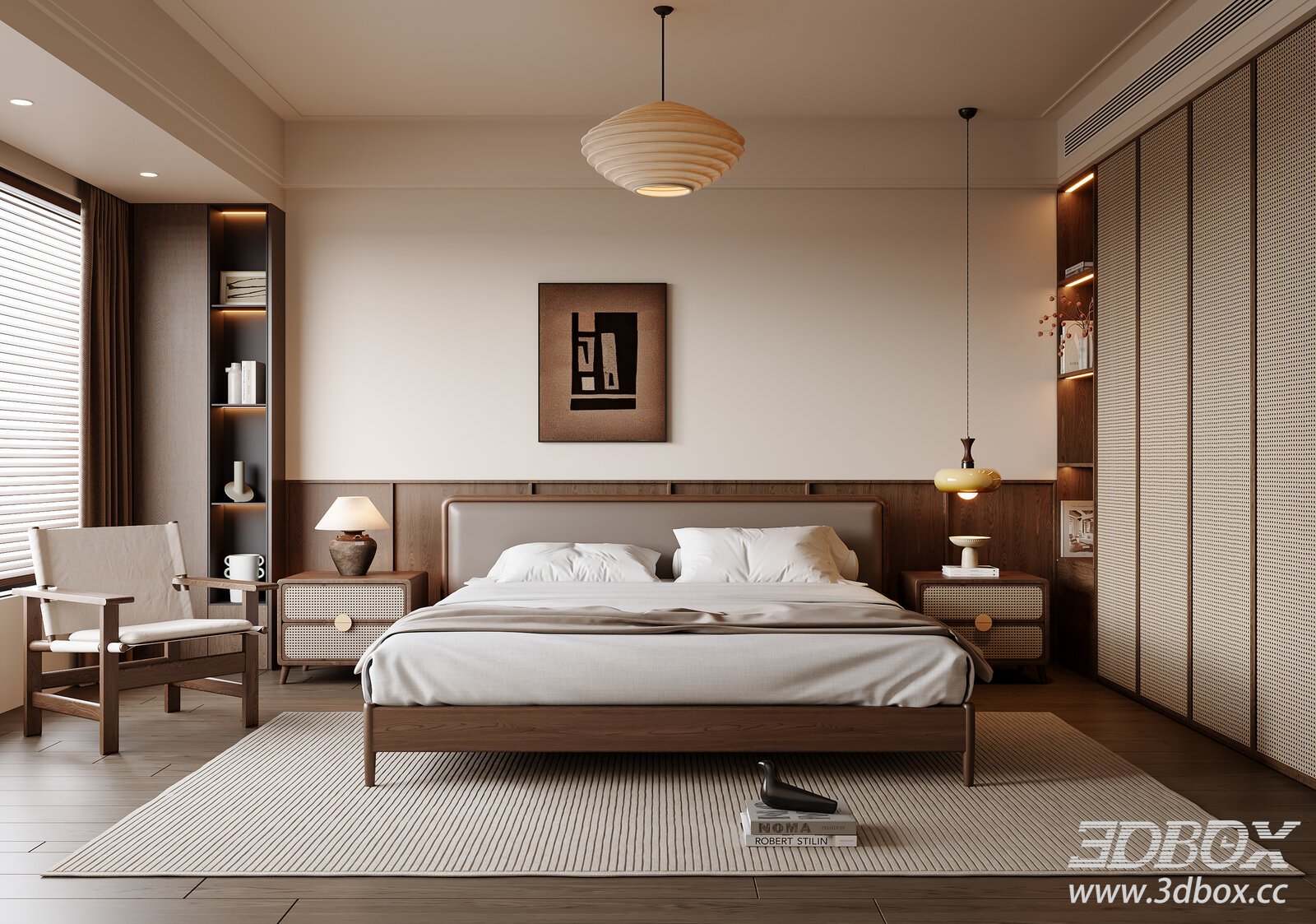 Wabi Sabi Vintage Bedroom 3D model - thumbnail 1
