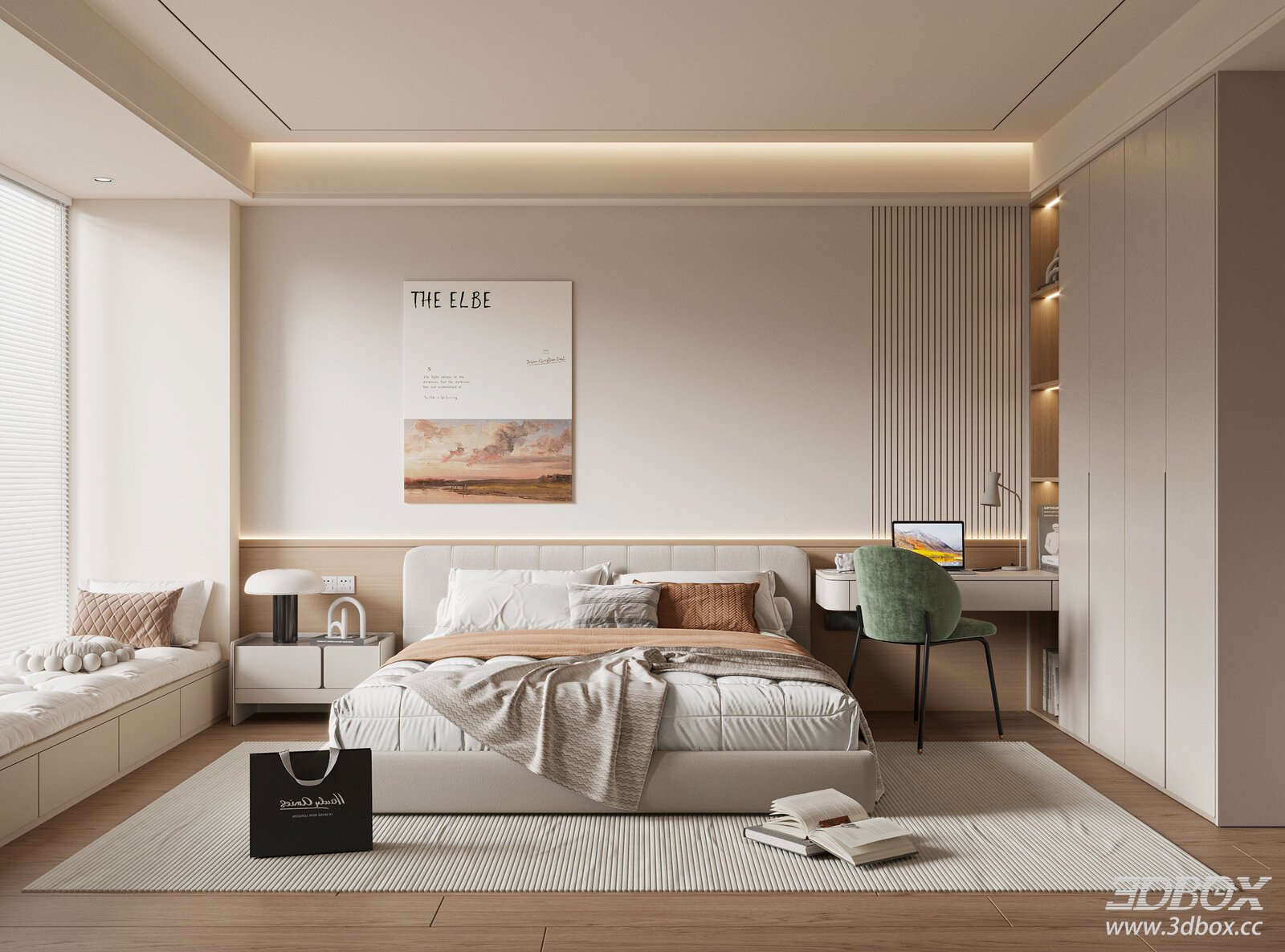 Modern Bedroom 3D model - thumbnail 1