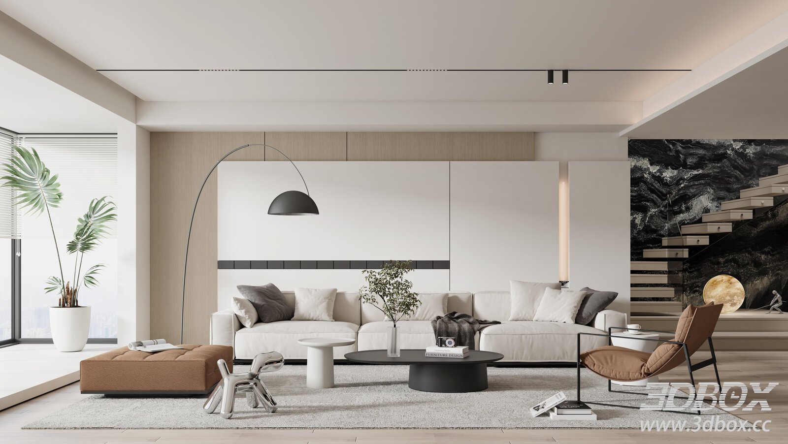 Modern Living Room 3D model - thumbnail 1