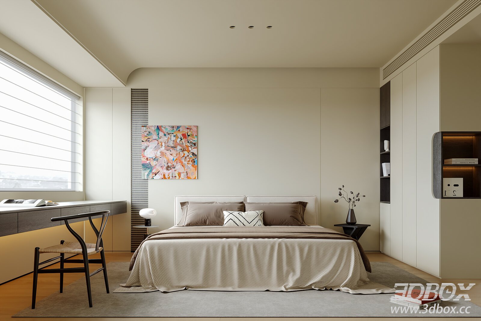 Vintage Bedroom 3D model - thumbnail 1