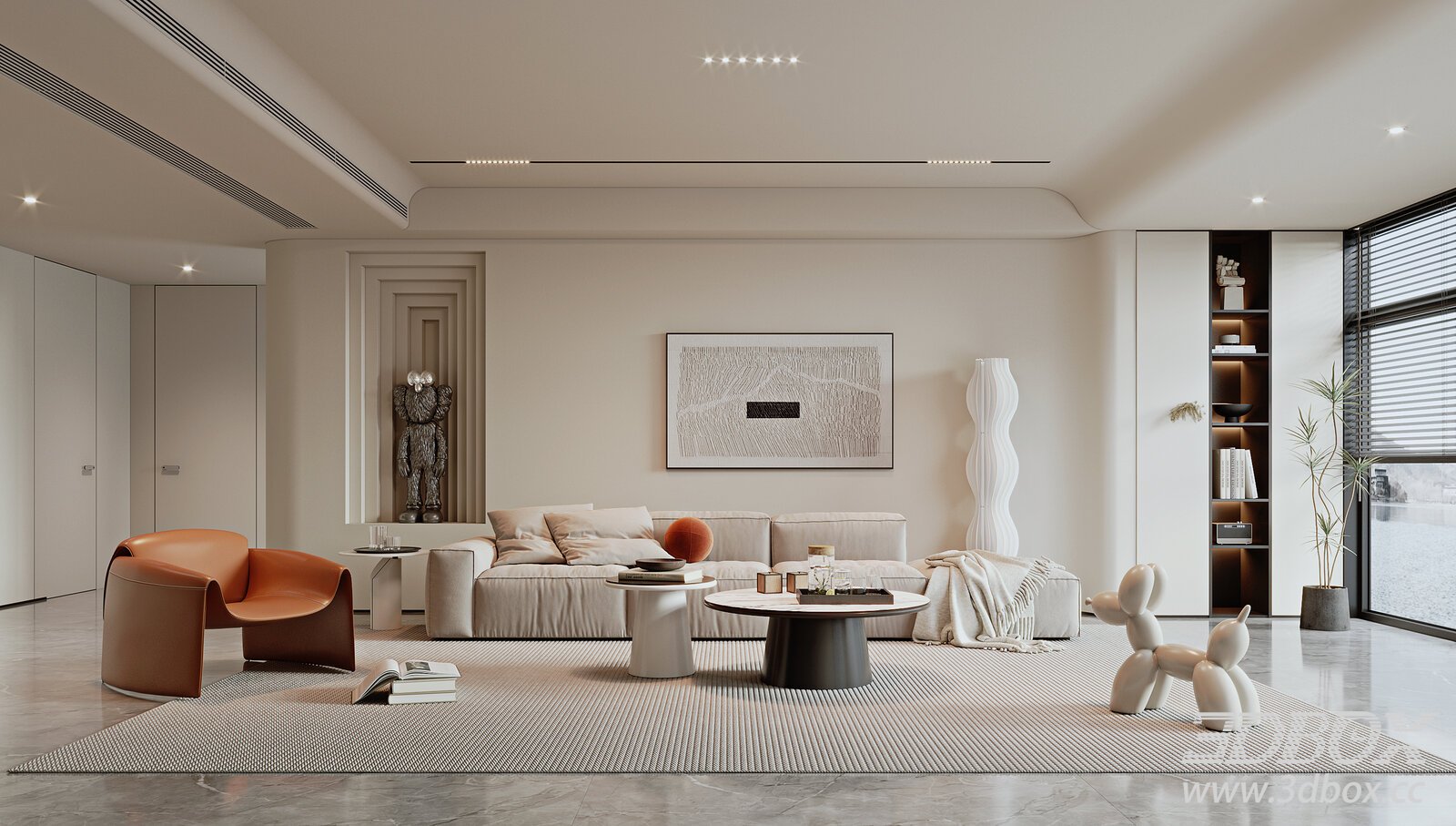 Modern Living Room 3D model - thumbnail 1
