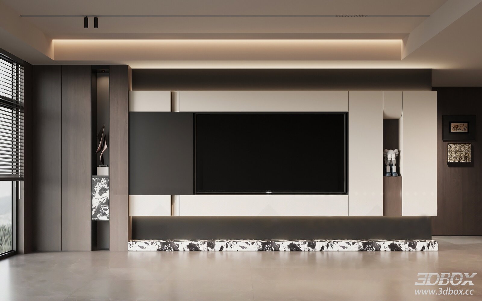 Modern Italian TVBackground Wall Modern TVBackground Wall Living Room Background Wall Modern Background Wall 3D model - front view
