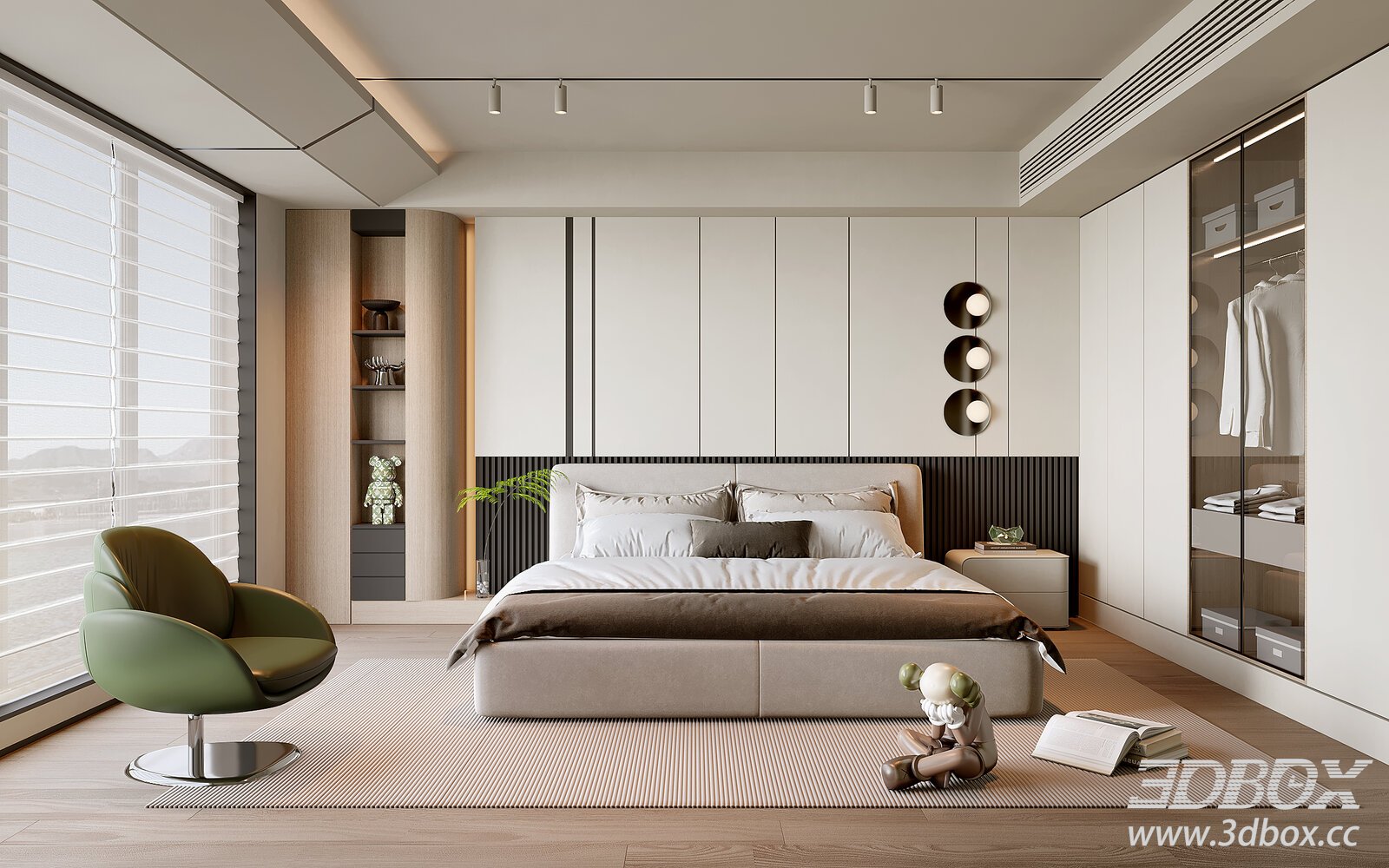 Modern Bedroom 3D model - thumbnail 1