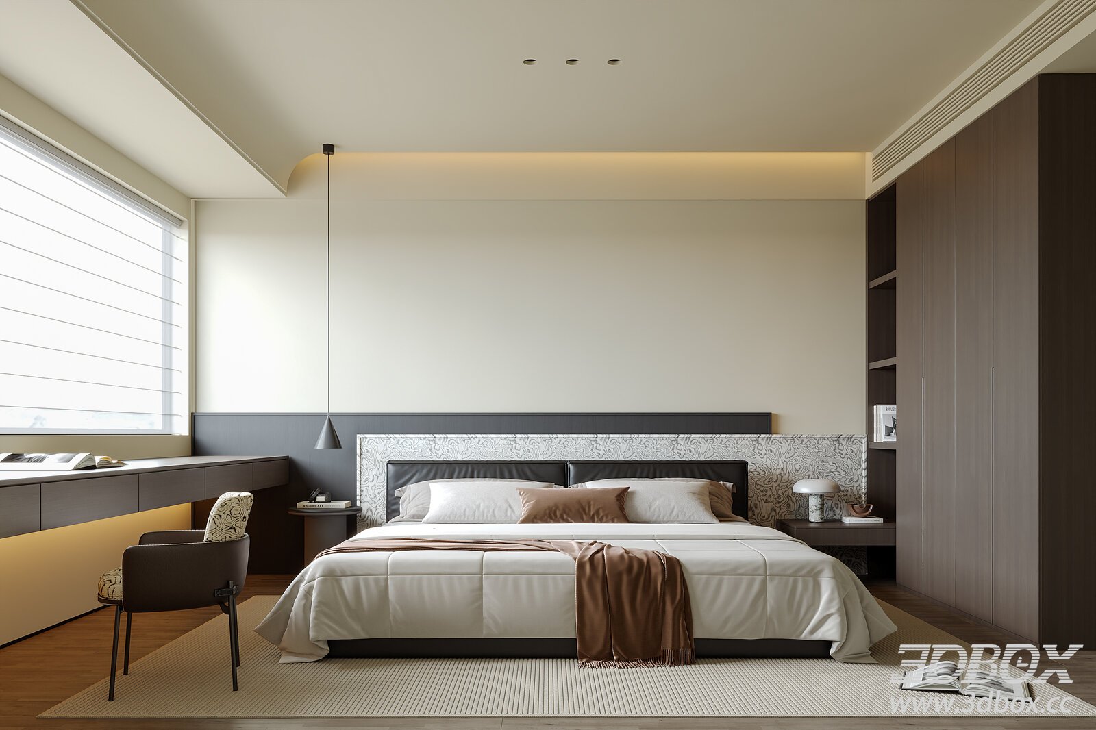 Modern Italian Bedroom 3D model - thumbnail 1