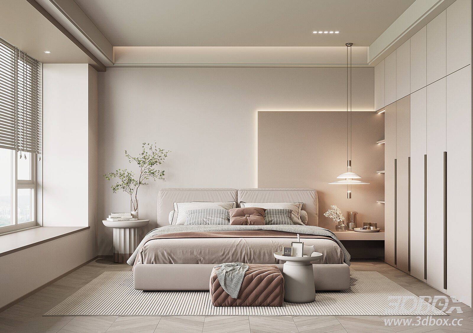 Modern Bedroom 3D model - thumbnail 1