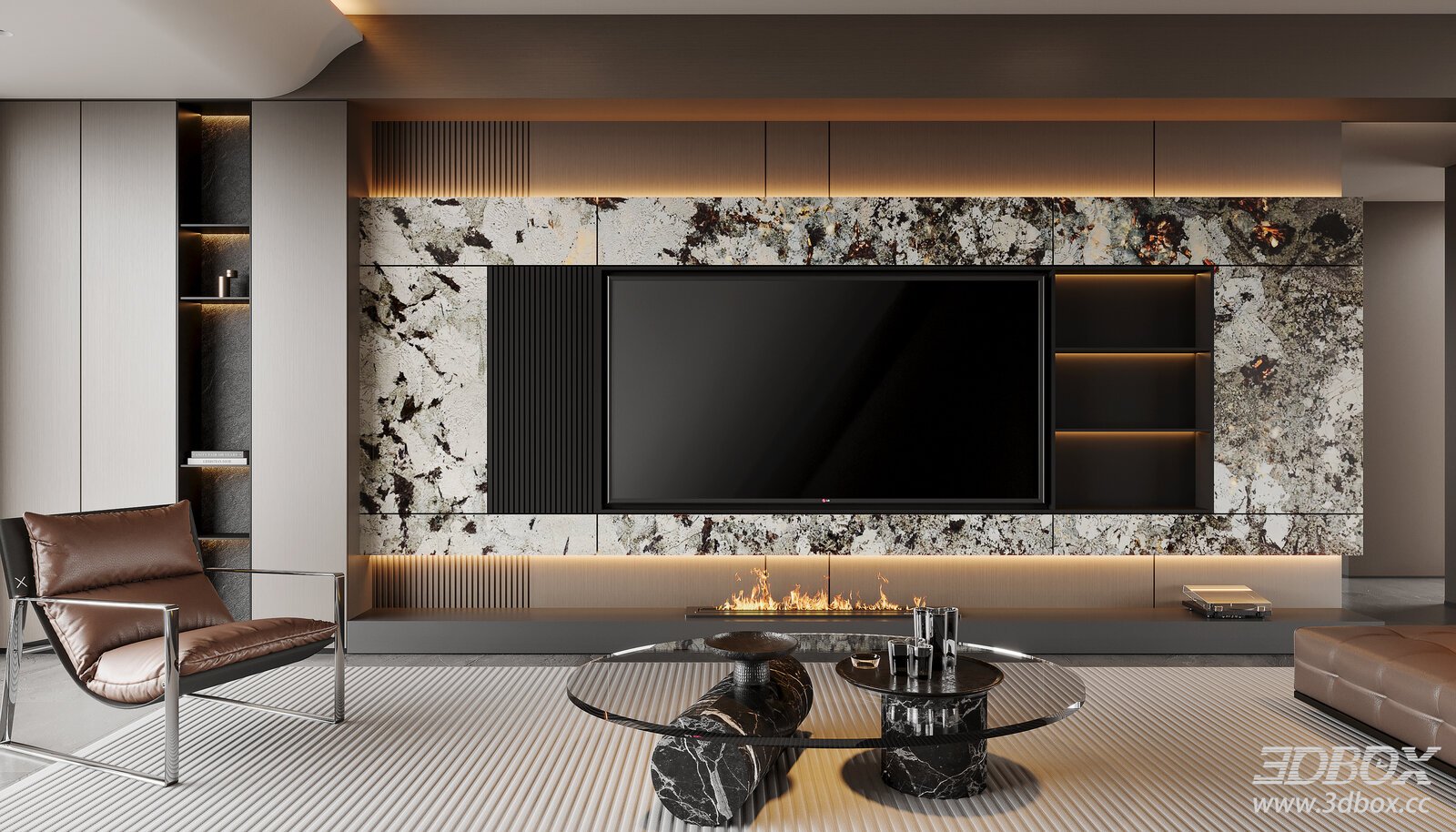 Modern Italian TV 3D model - front view