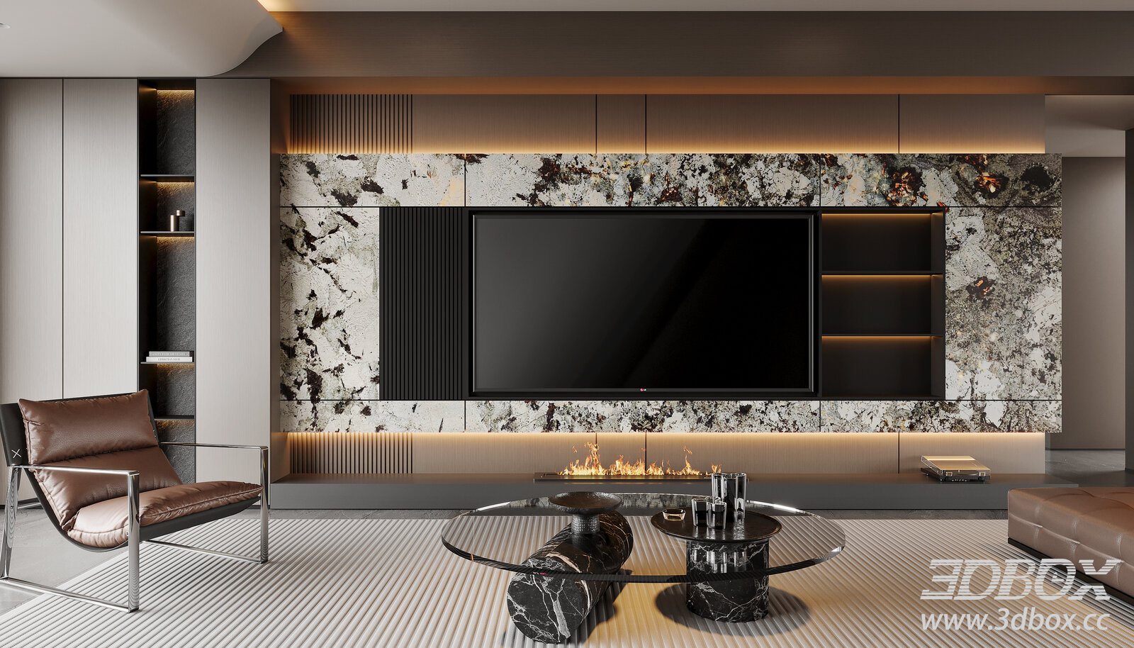 Modern Italian TV 3D model - thumbnail 1