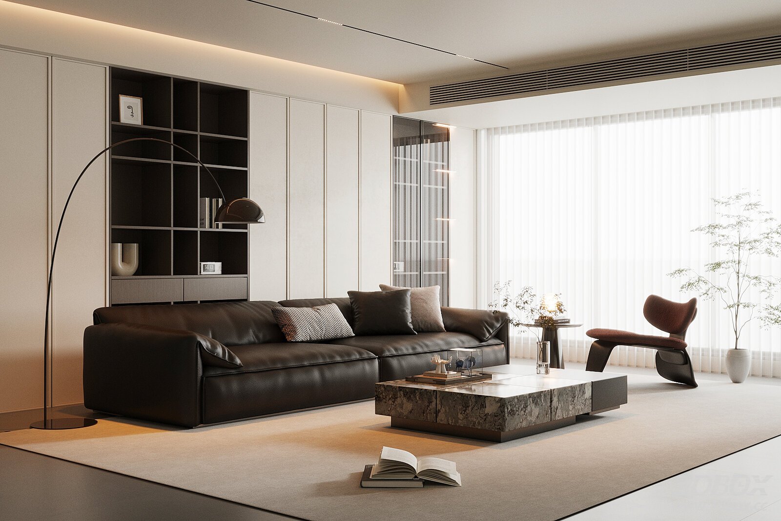 Modern Italian Living Room Light Luxury Italian Living Room Living Room Sofa Coffee Table Living Room Living Room Living Roomd 3D model - front view