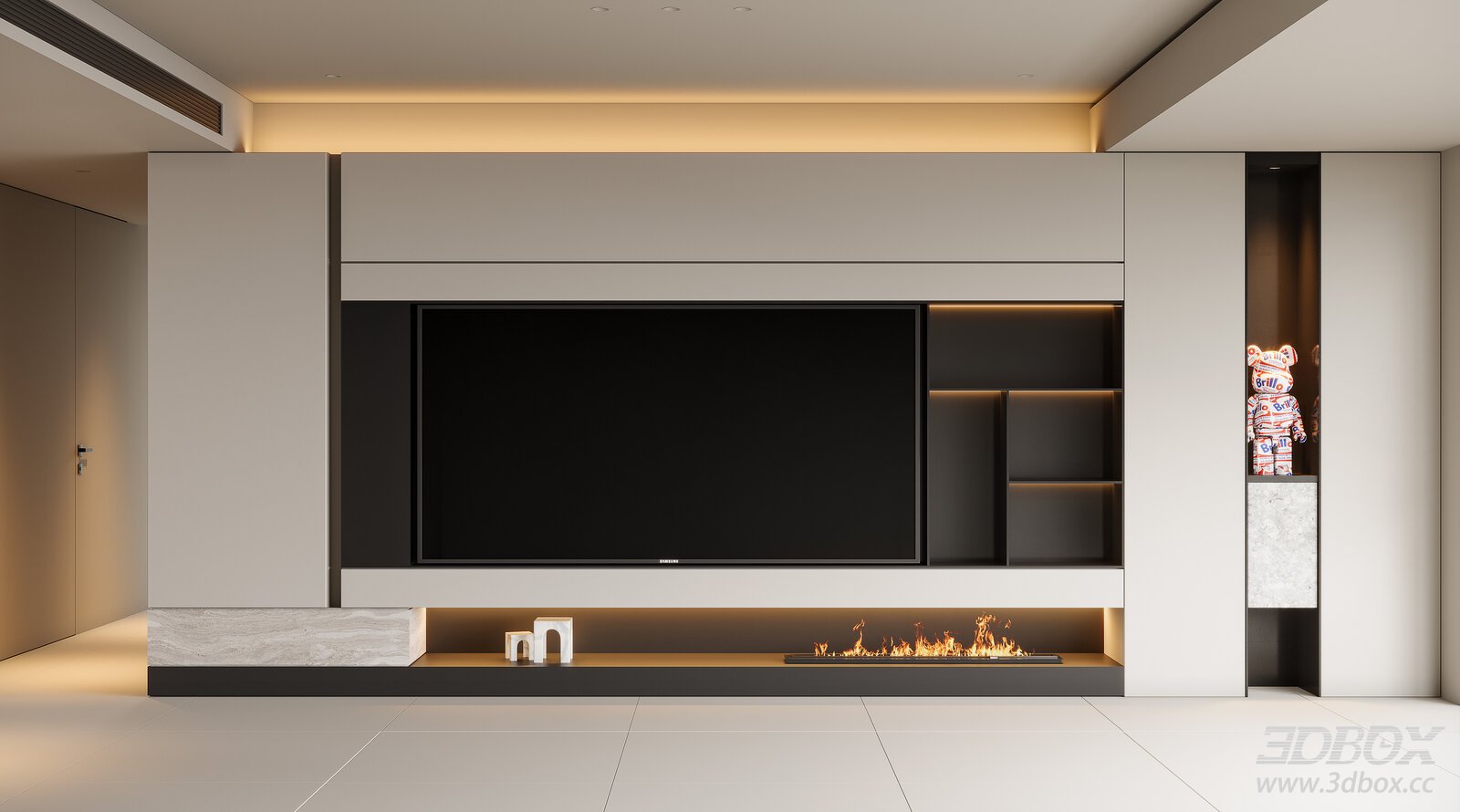 Modern Minimalist TV 3D model - front view
