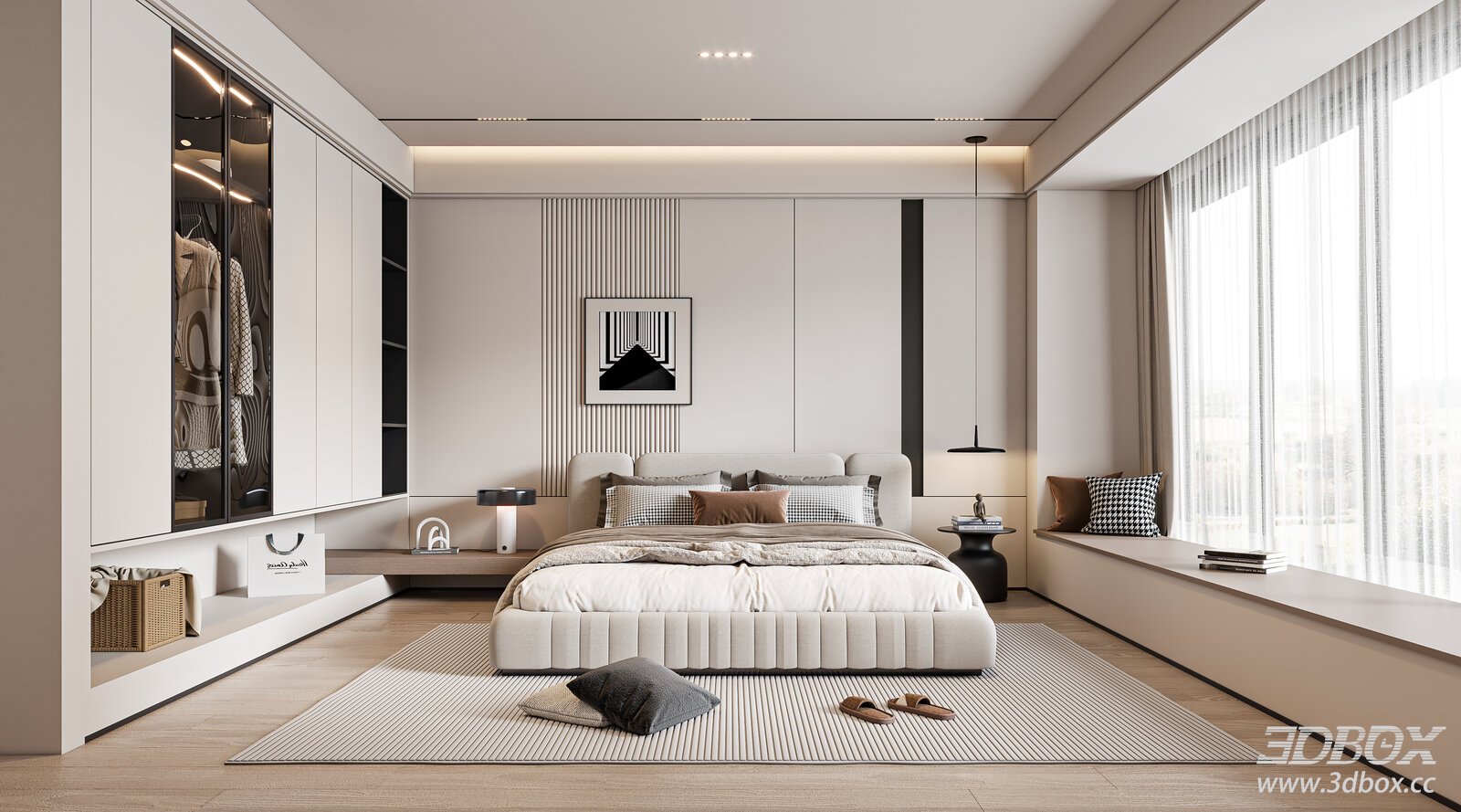 Modern Bedroom 3D model - thumbnail 1
