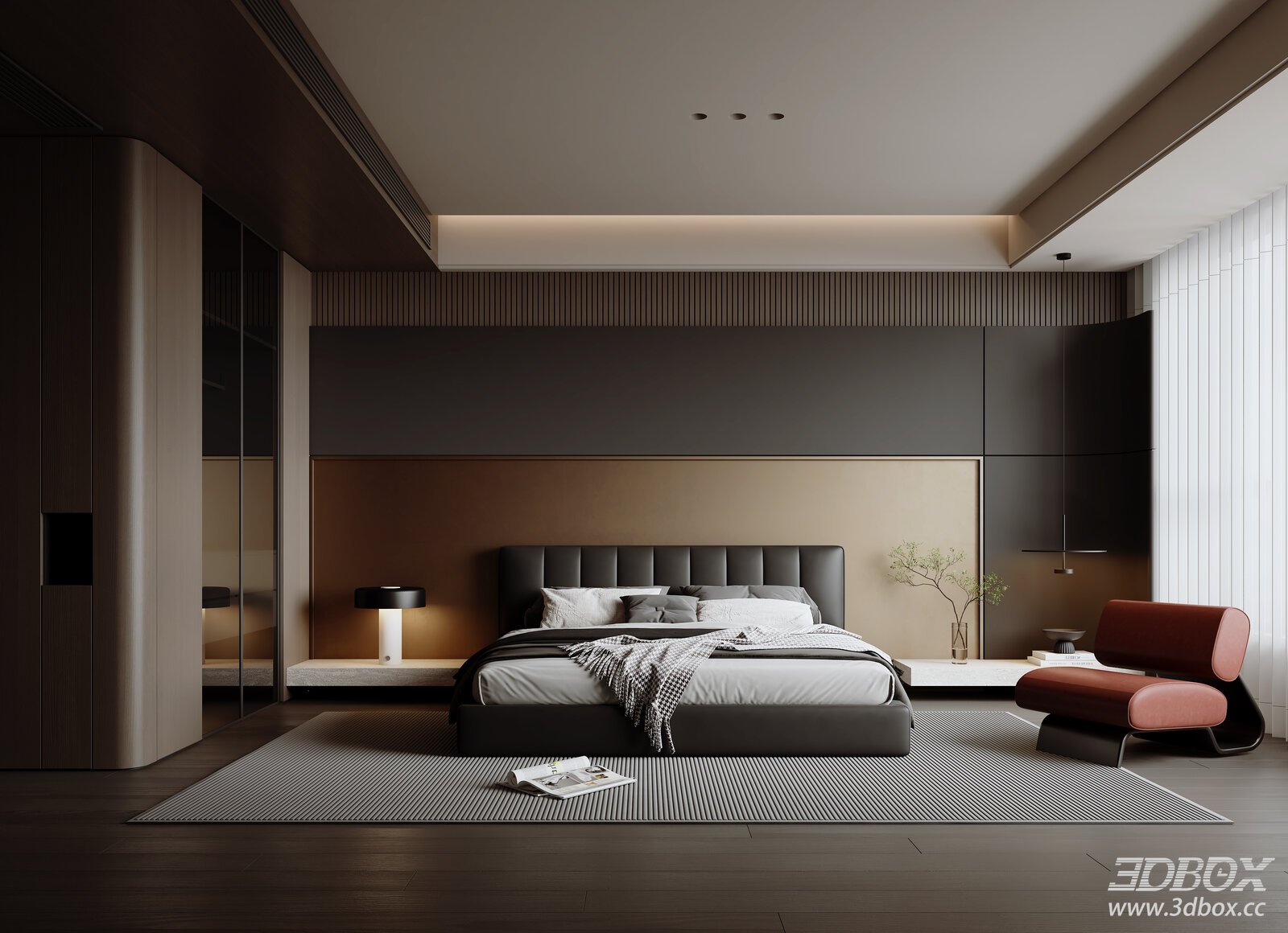 Modern Italian Bedroom 3D model - thumbnail 1