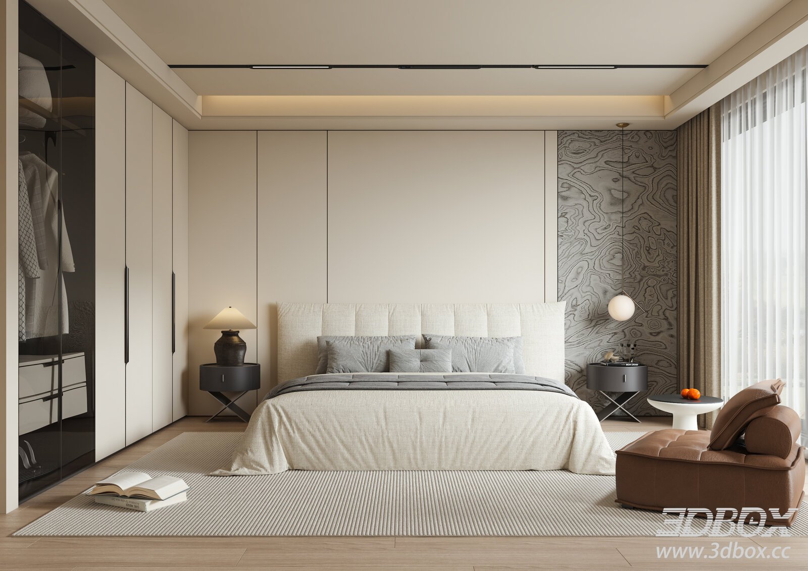 Modern Bedroom 3D model - thumbnail 1
