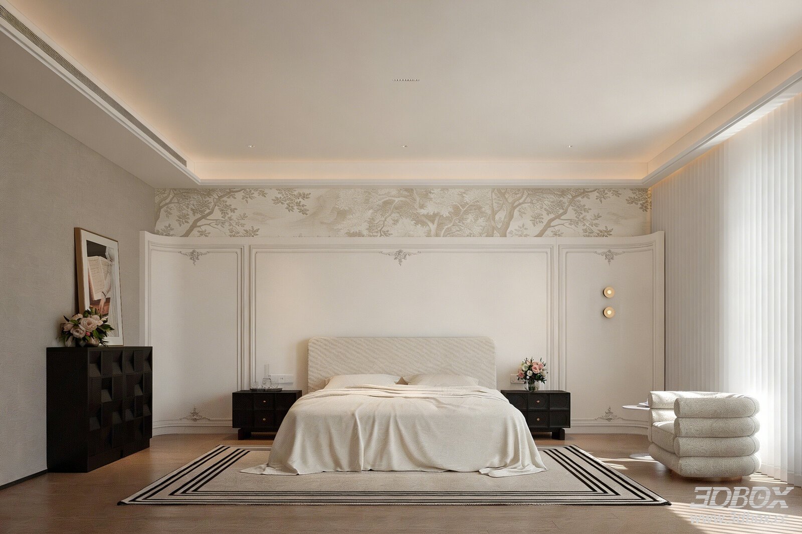 French Modern Master Bedroom French Bedroom Bedroom French Modern French 3D model - front view