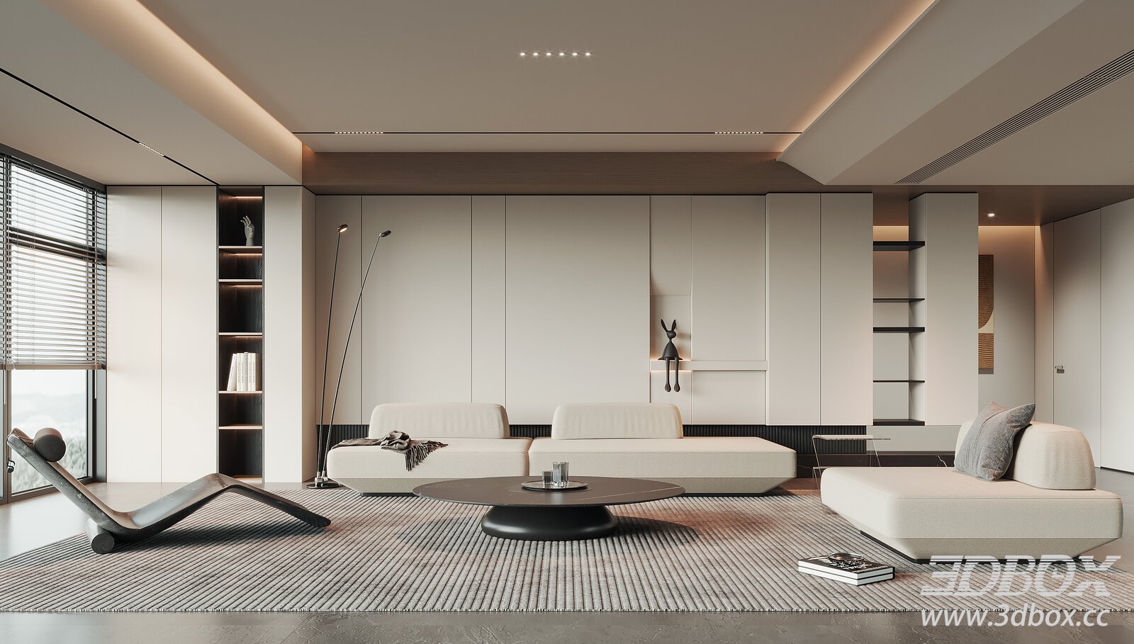 Modern Living Room 3D model - thumbnail 1