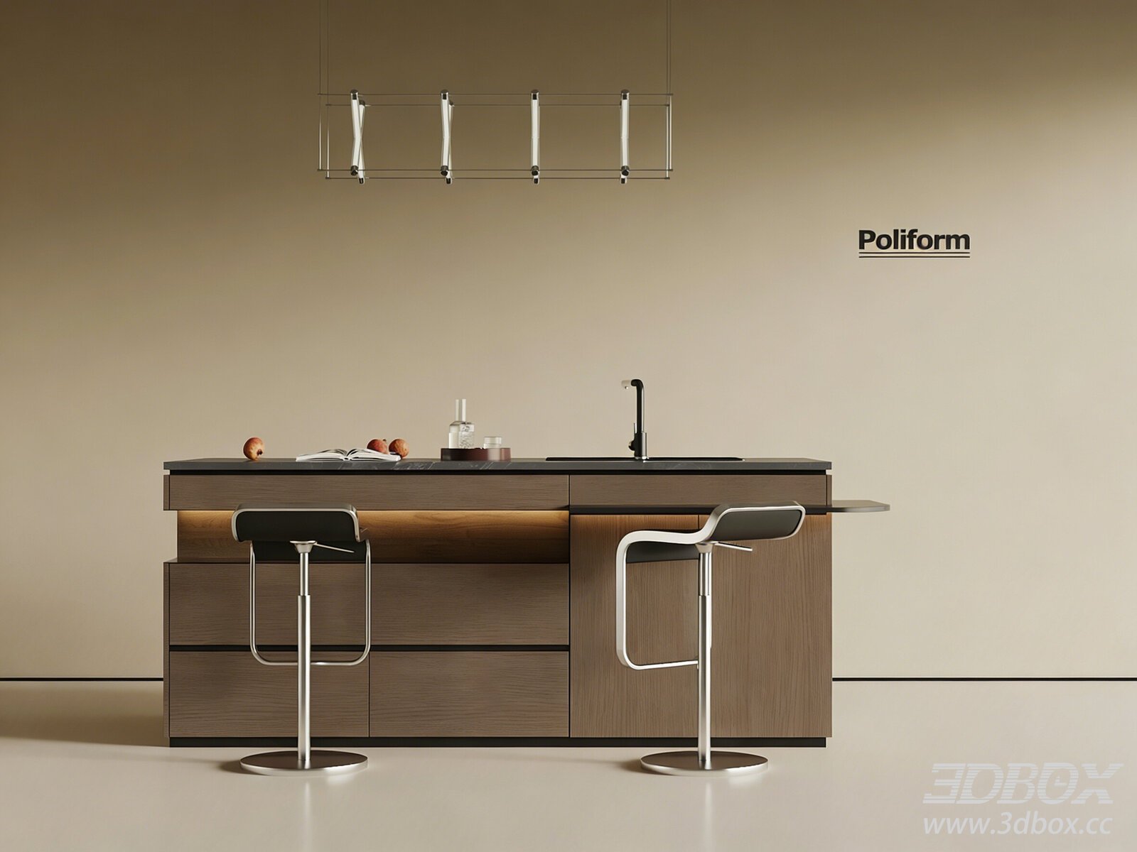 Modern Italian Modern Italian Chandelier 3D model - thumbnail 1