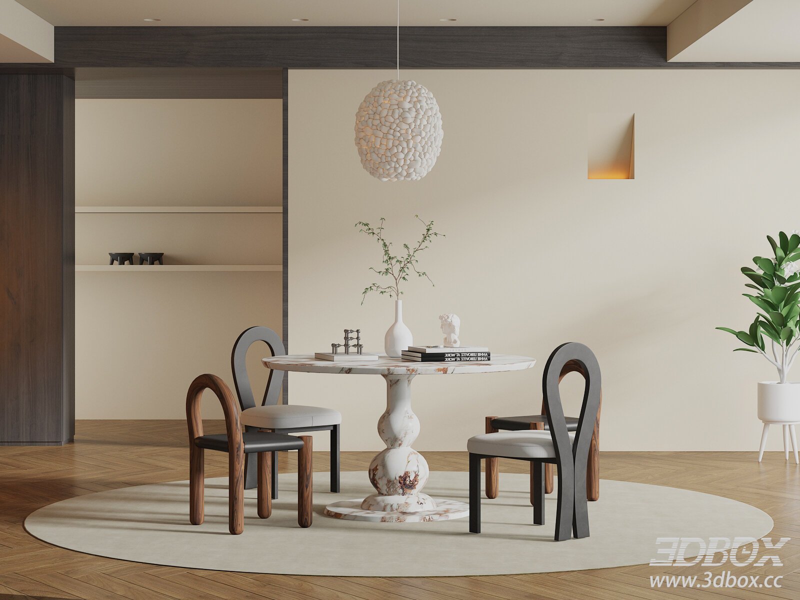 Modern Dining Room 3D model - thumbnail 1