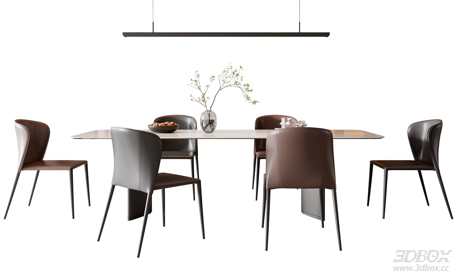 Modern Italian Dining Table 3D model - front view