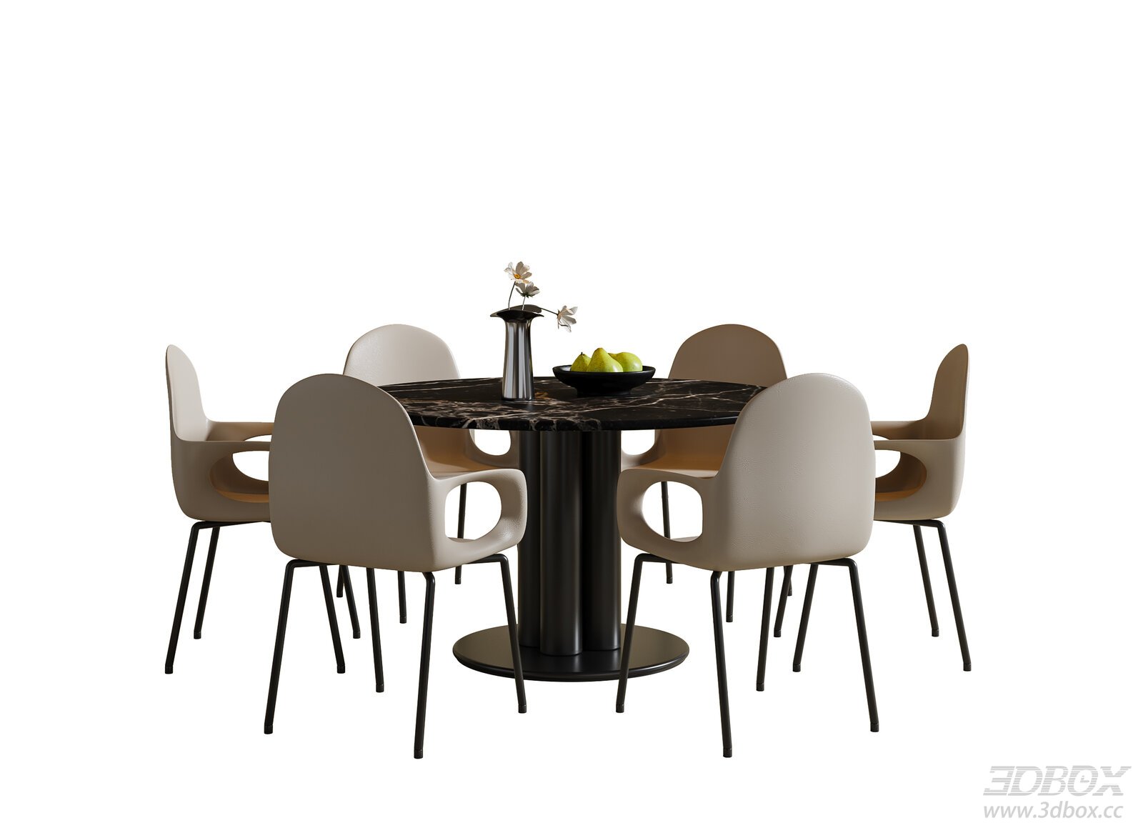 Modern Italian Dining Table Dining Table 3D model - front view