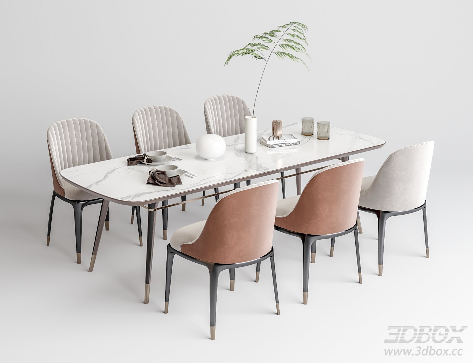 Modern Dining Table 3D model - thumbnail 1