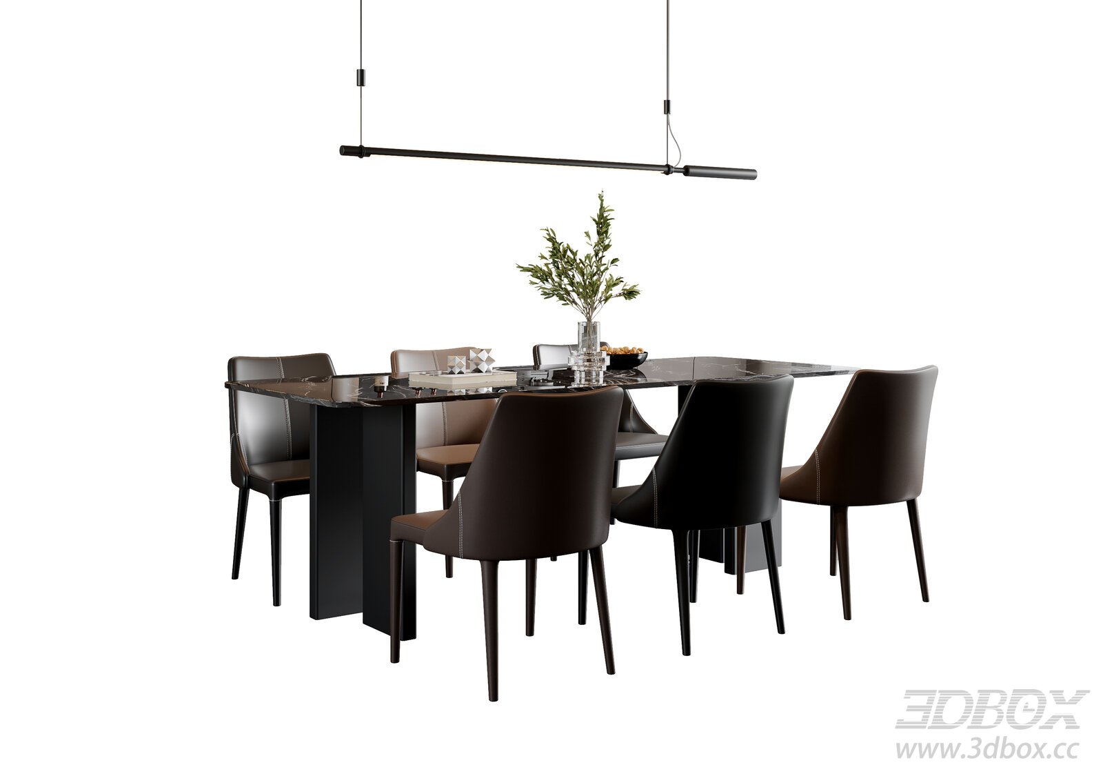 Modern Italian Dining Table 3D model - thumbnail 1