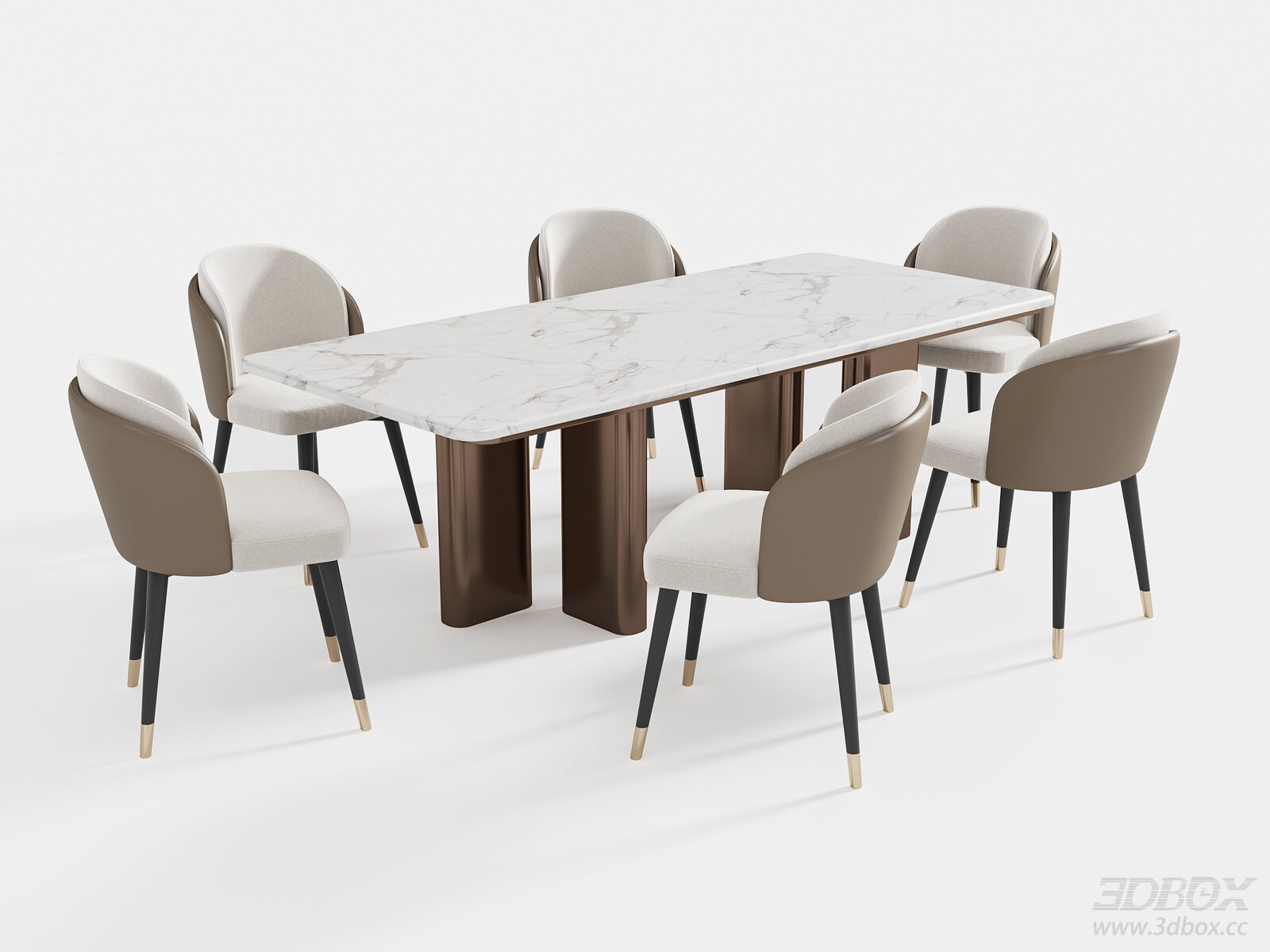 Modern Dining Table 3D model - front view
