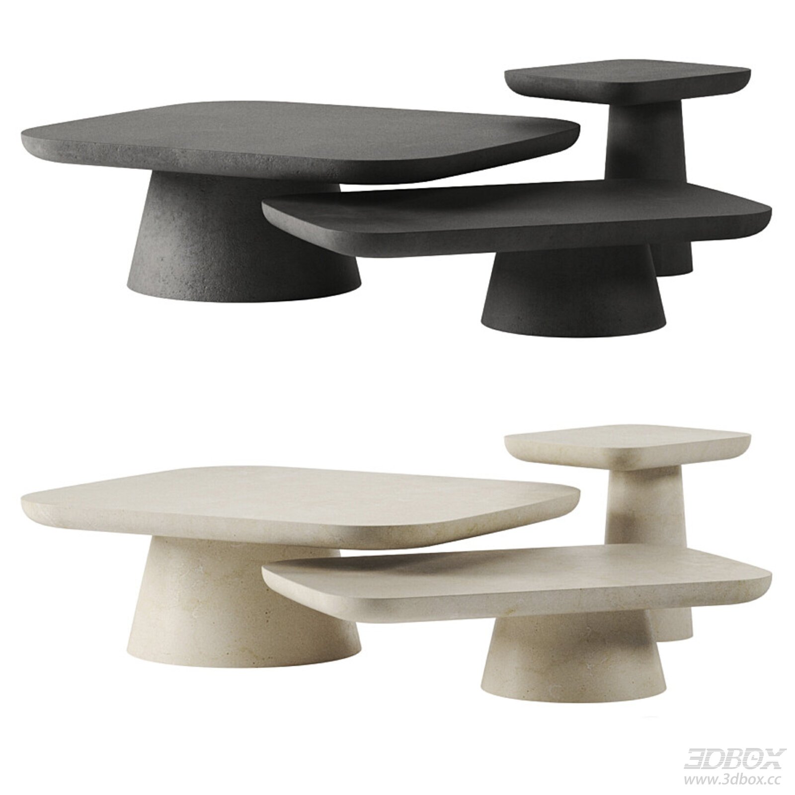 GLAS ITALIA Modern Coffee Table 3D model - front view