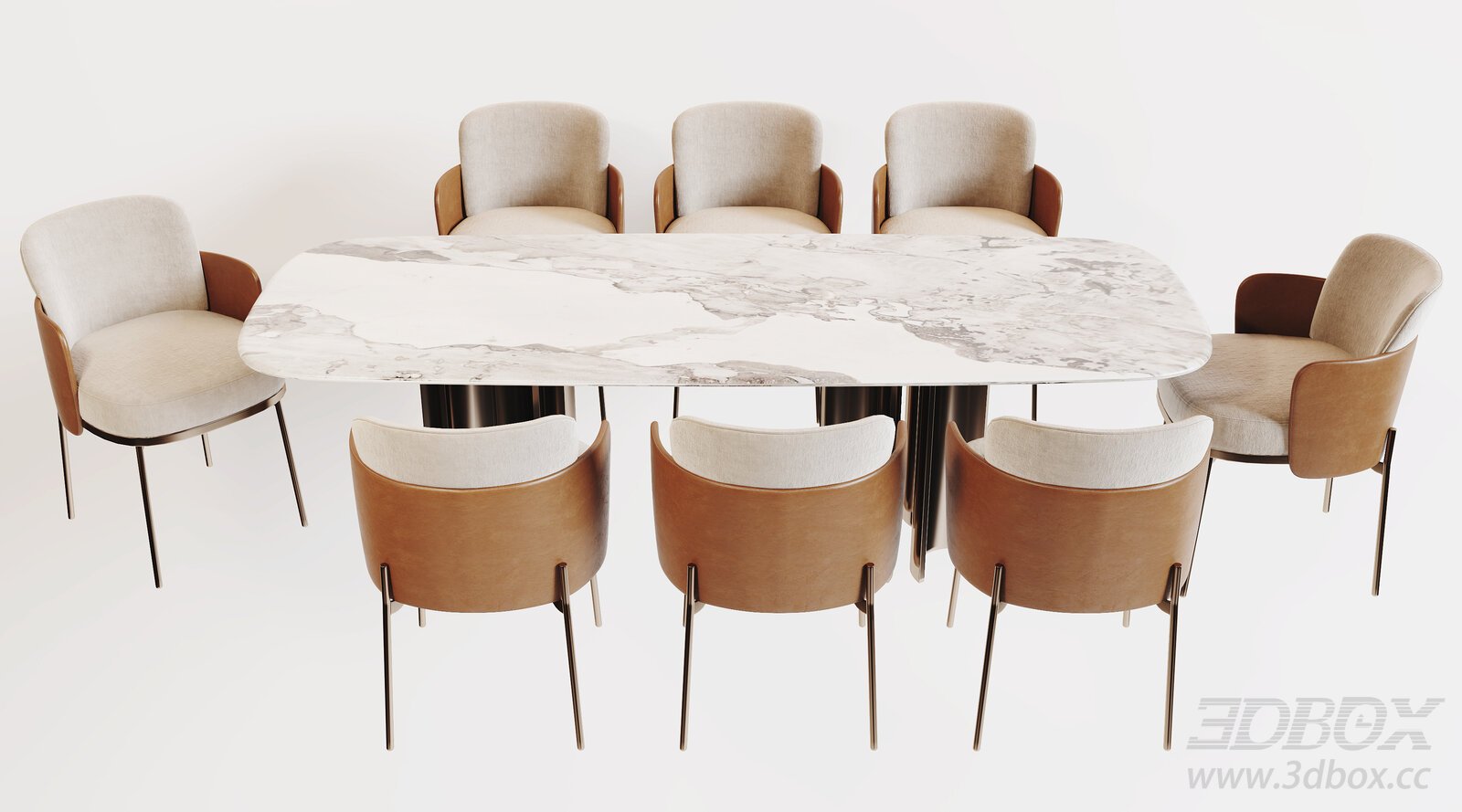 Modern Dining Table 3D model - thumbnail 1