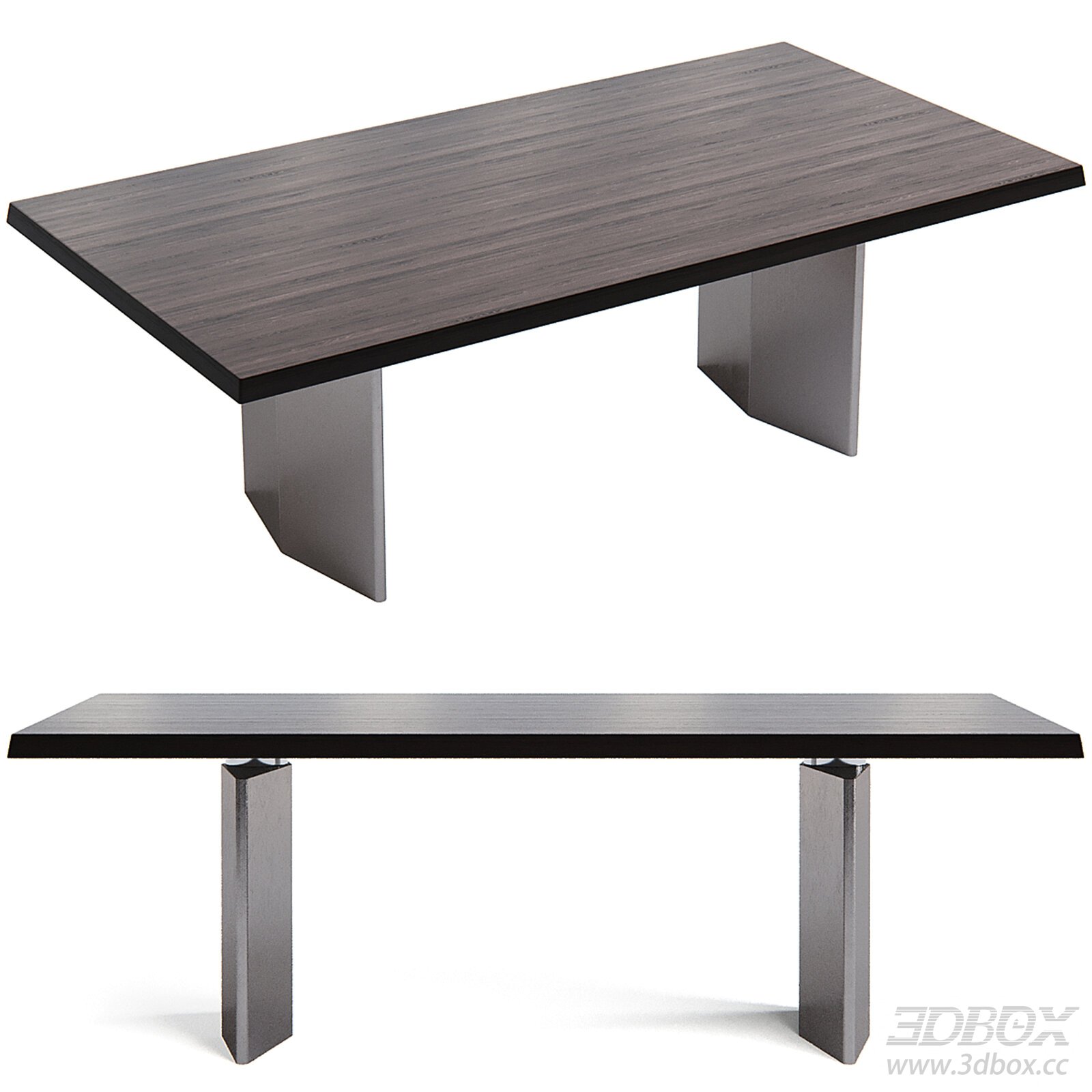 Minotti Modern Dining Table 3D model - thumbnail 1