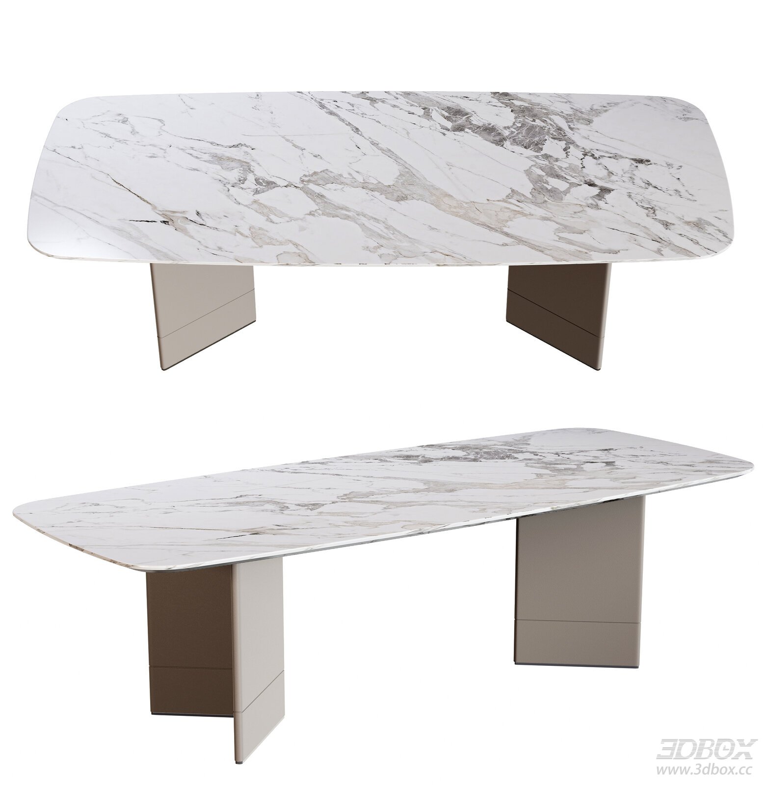 Modern Dining Table 3D model - front view