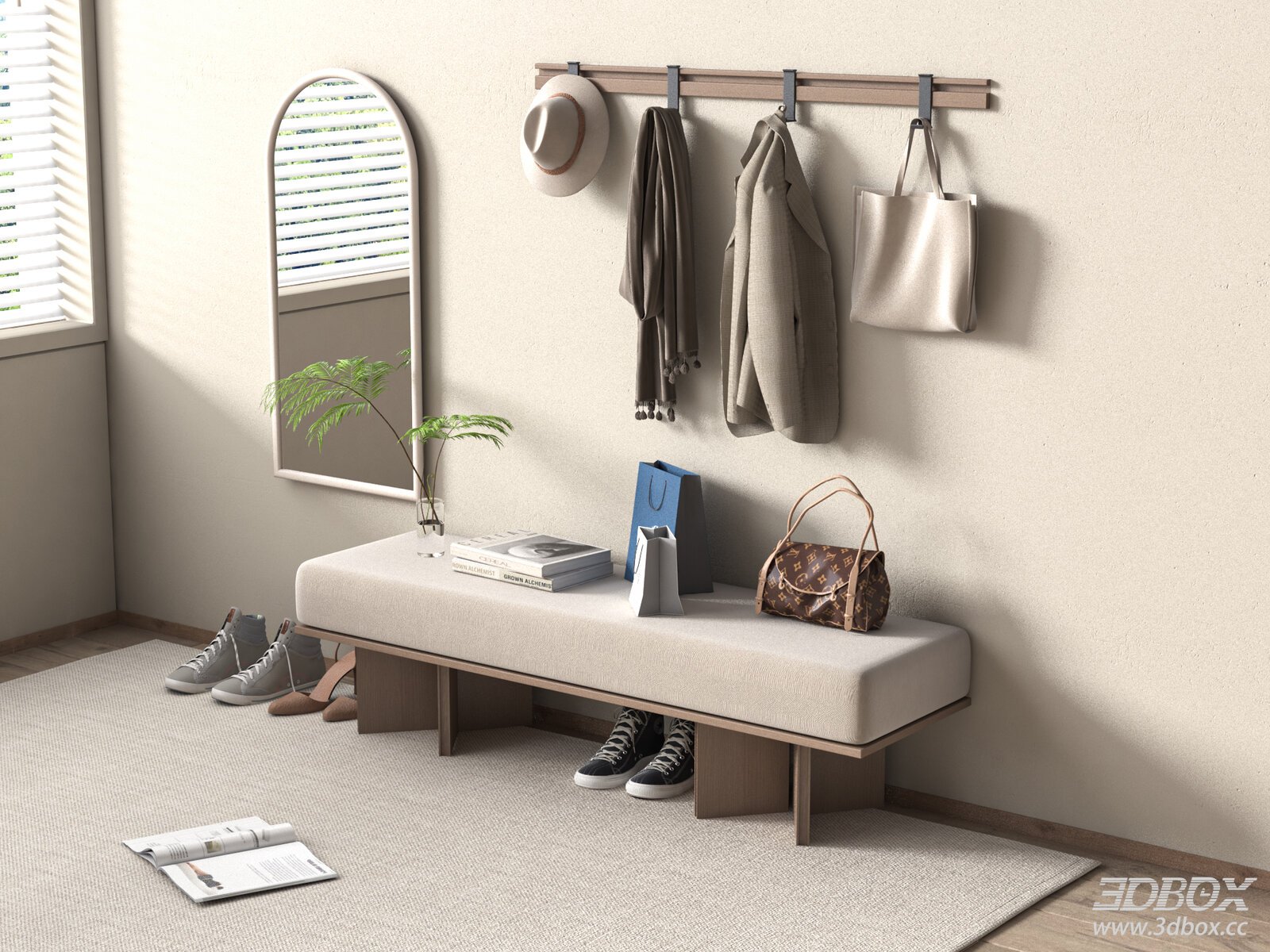 Modern Modern 3D model - front view