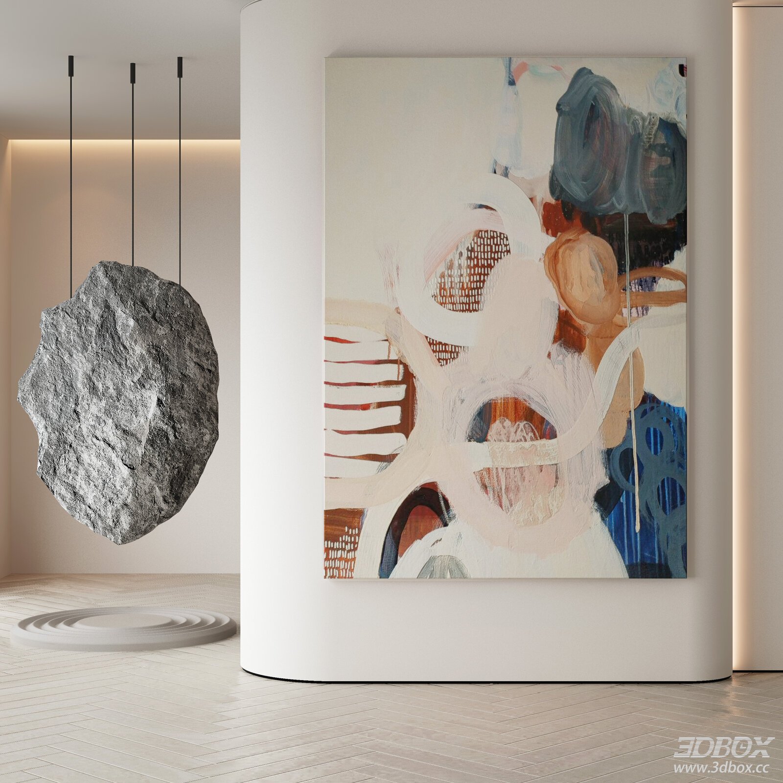 Modern 3D model - front view