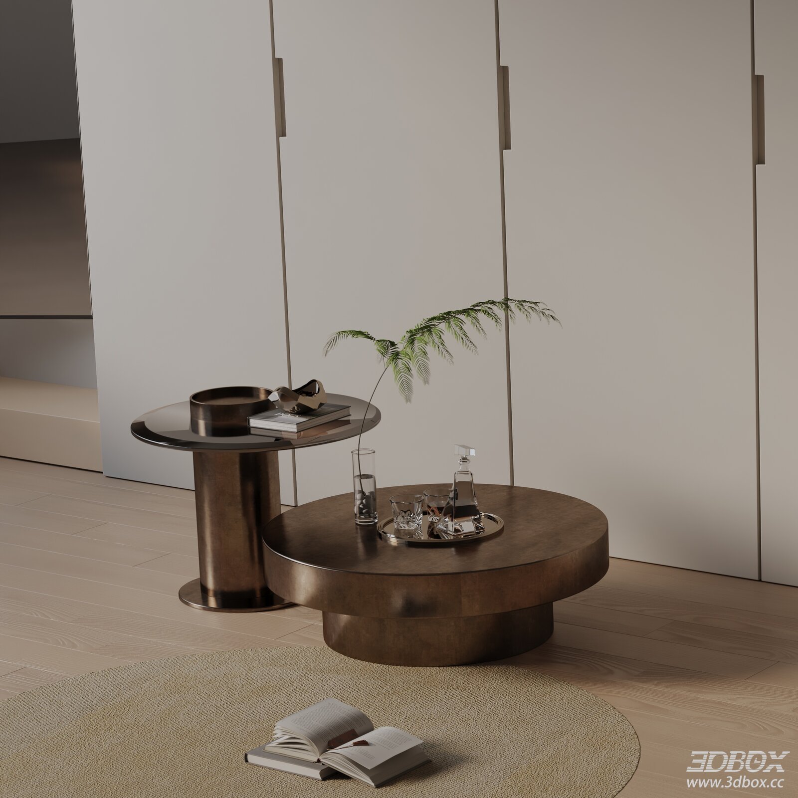 Modern Coffee Table 3D model - front view