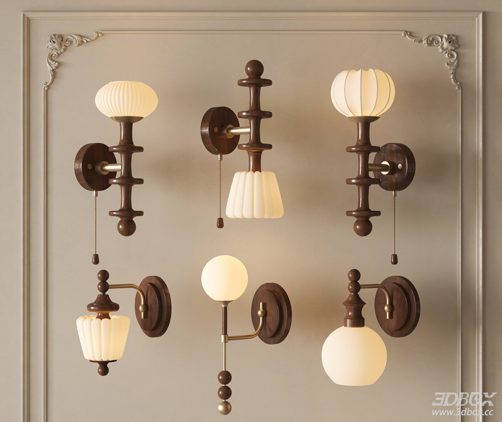 Modern Vintage French French French 3D model - thumbnail 1
