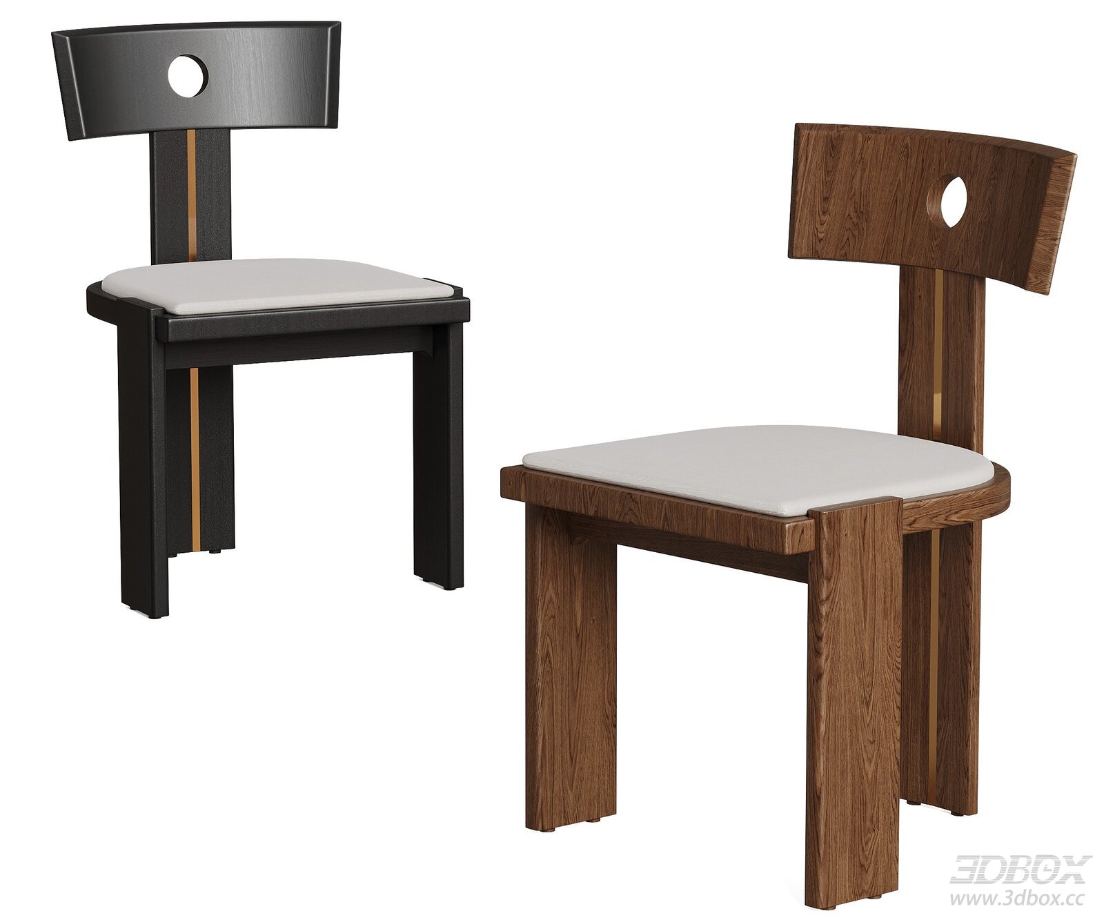 Vintage Dining Chair Leisure Dining Chair Set Single Chair Modern Dining Chair 3D model - front view